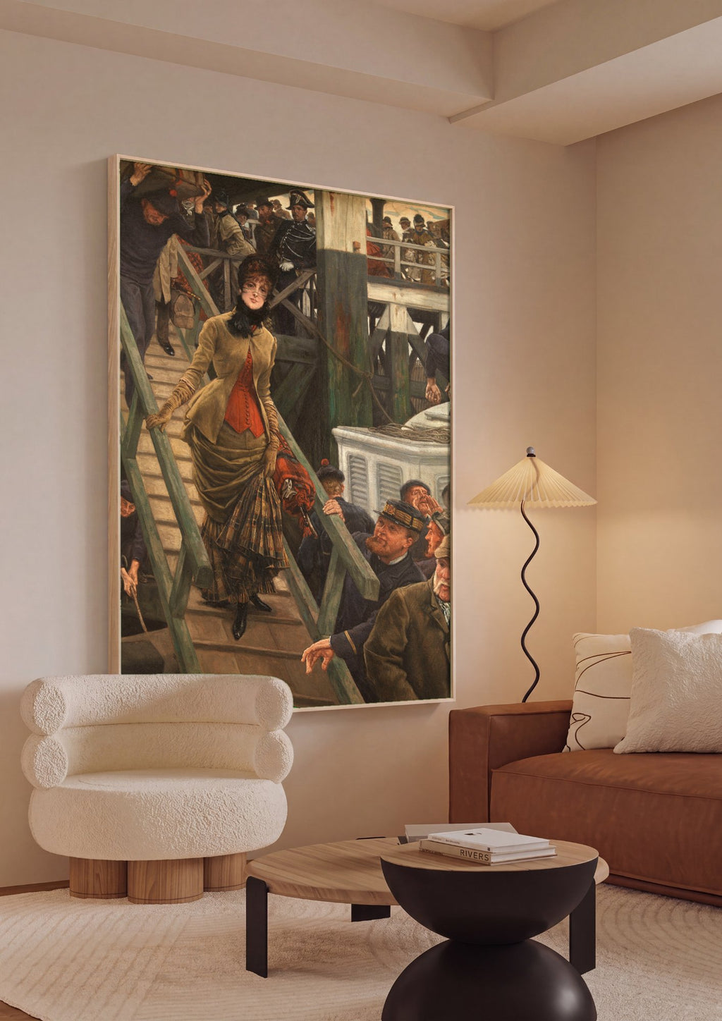 Quadro Decorativo A Partida do Clipper - James Tissot em ambiente decorado