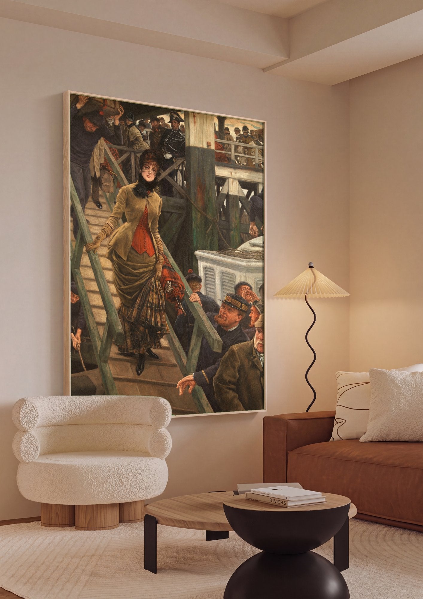 Quadro Decorativo A Partida do Clipper - James Tissot em ambiente decorado