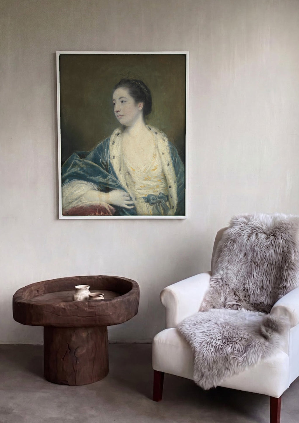 Quadro Decorativo Retrato Feminino - Sir Joshua Reynolds em ambiente decorado