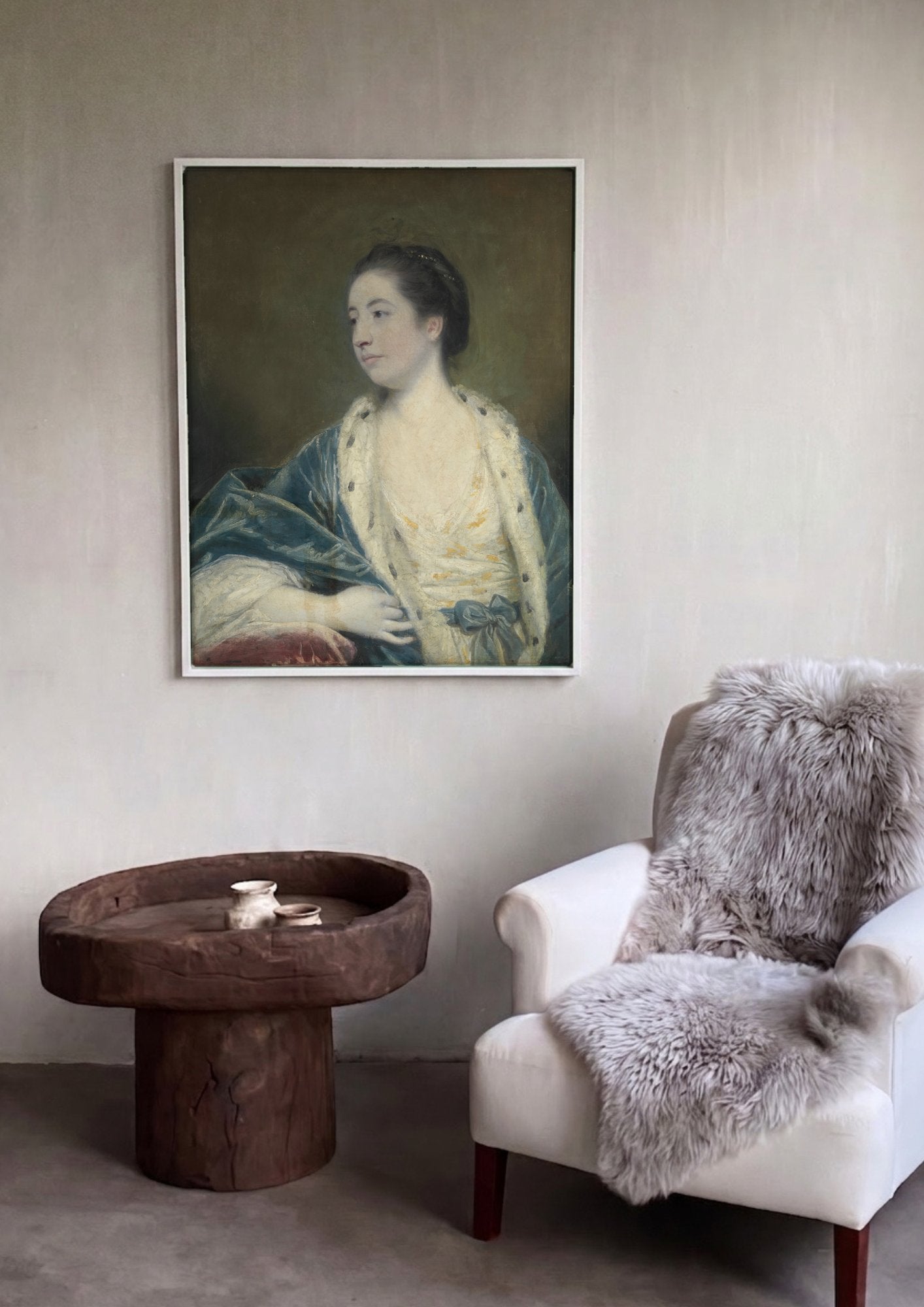 Quadro Decorativo Retrato Feminino - Sir Joshua Reynolds em ambiente decorado