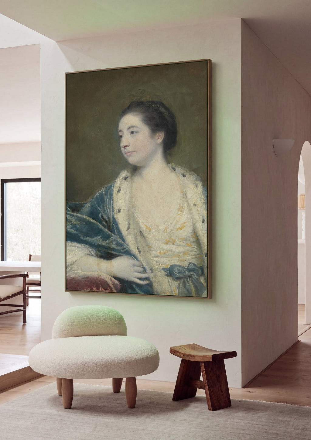 Quadro Decorativo Retrato Feminino - Sir Joshua Reynolds em ambiente decorado