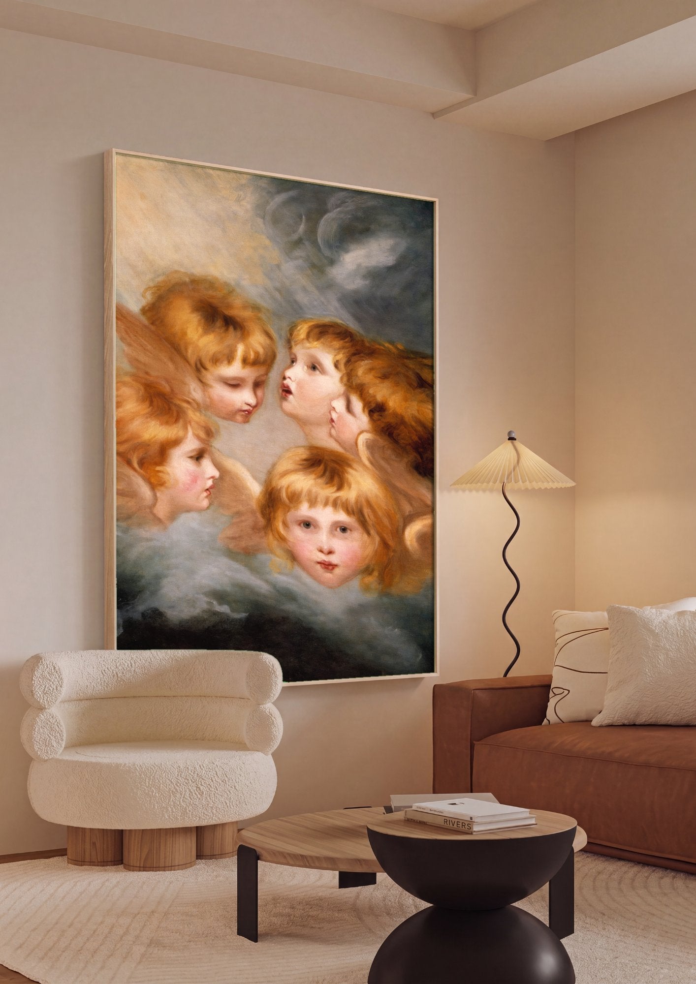 Quadro Decorativo Os Anjos (Cherubs) - Sir Joshua Reynolds em ambiente decorado