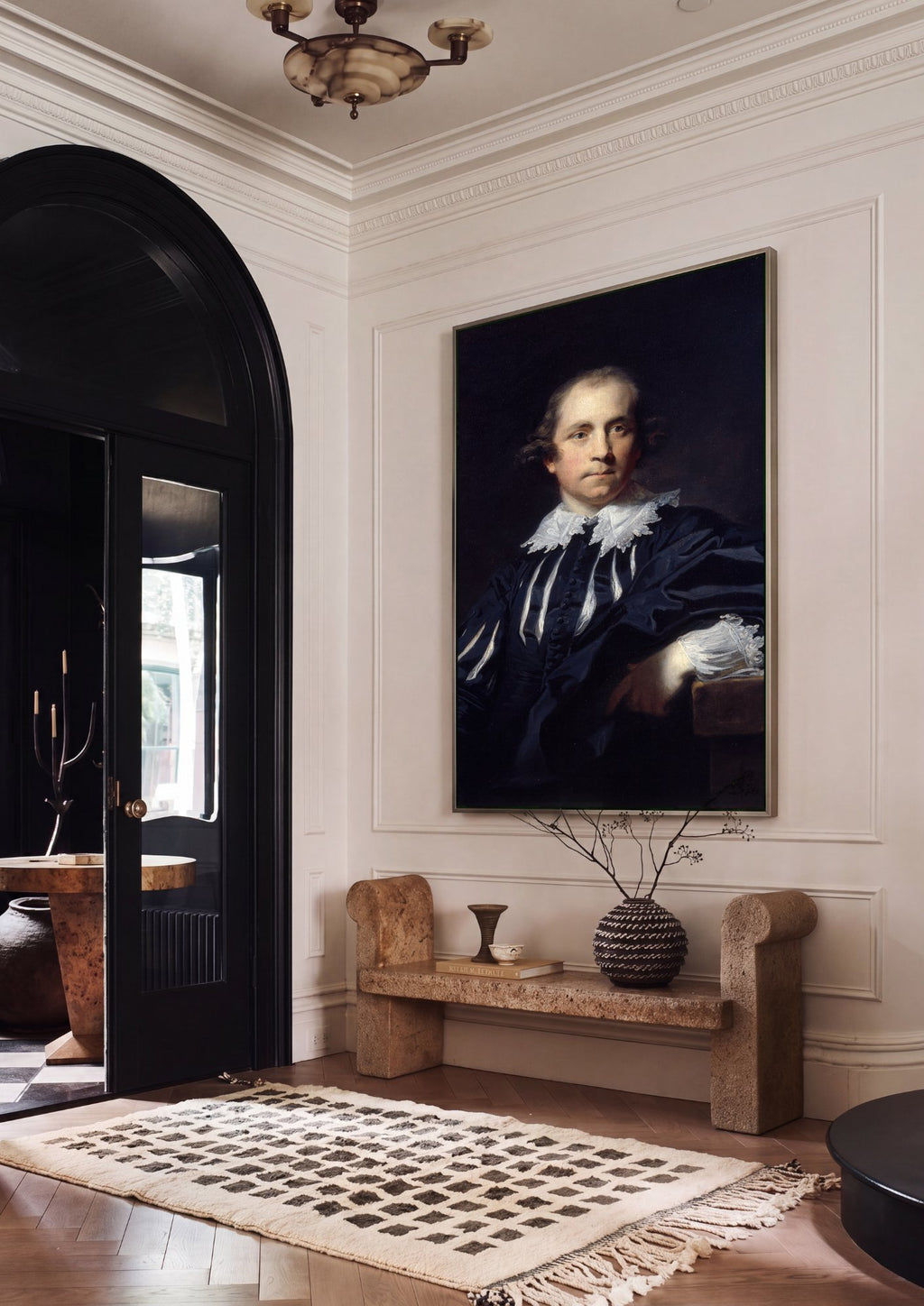 Quadro Decorativo Retrato de Jovem - Sir Joshua Reynolds em ambiente decorado