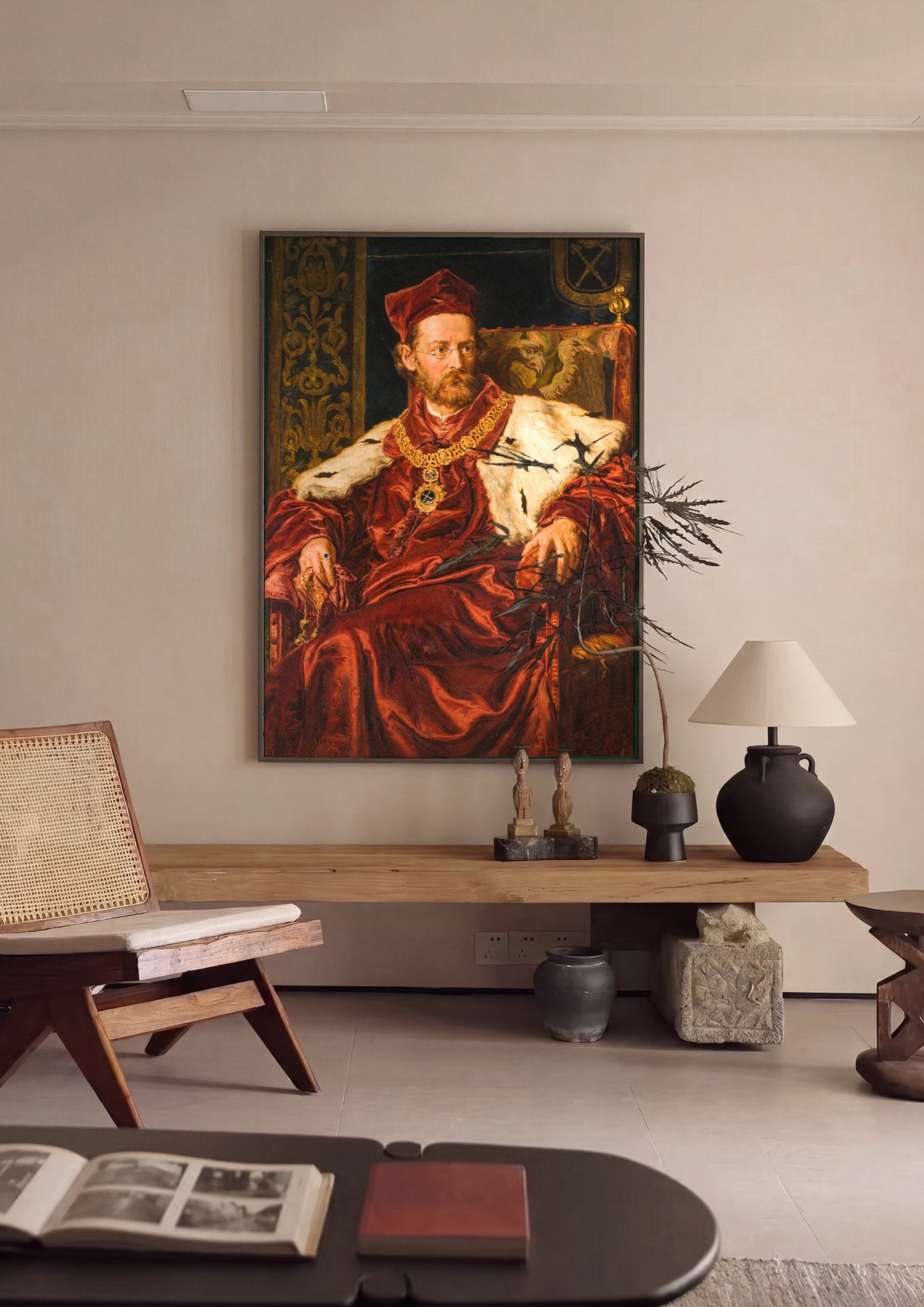 Quadro Decorativo Retrato de Professor - Jan Matejko em ambiente decorado