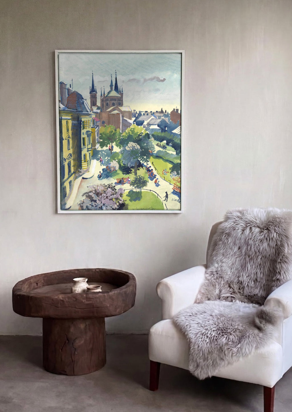 Quadro Decorativo 'An der Lerchenfelder Kirche' - Oskar Laske em ambiente decorado