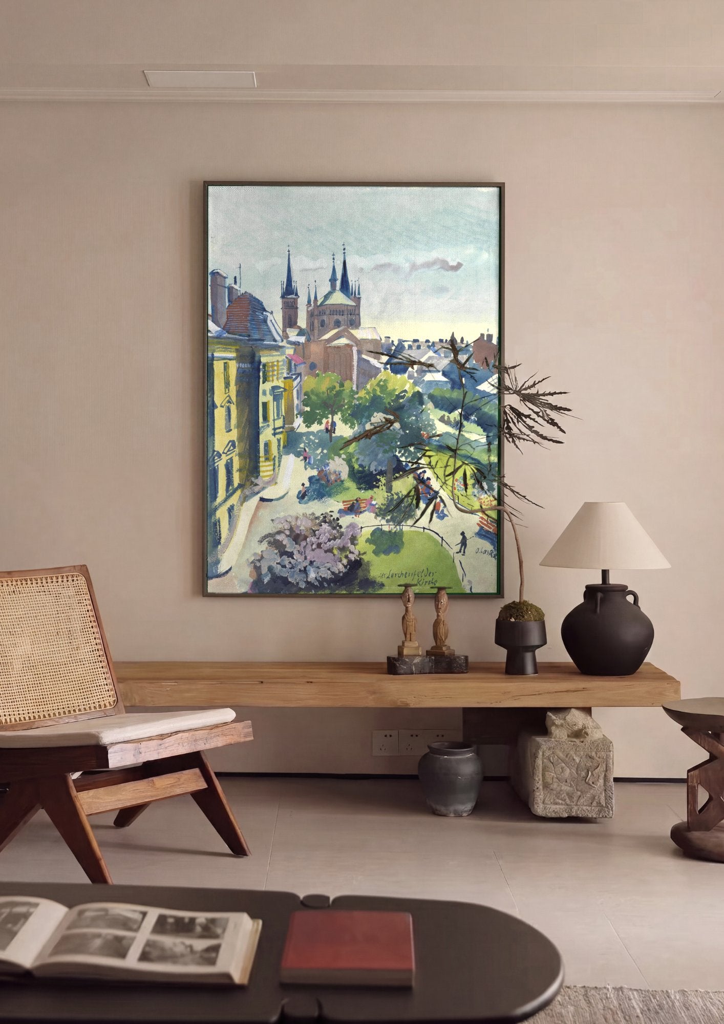 Quadro Decorativo 'An der Lerchenfelder Kirche' - Oskar Laske em ambiente decorado