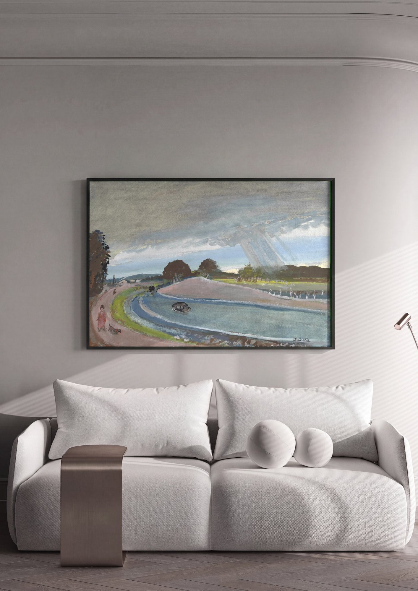 Quadro Decorativo Chuva Chegando - Oskar Laske em ambiente decorado