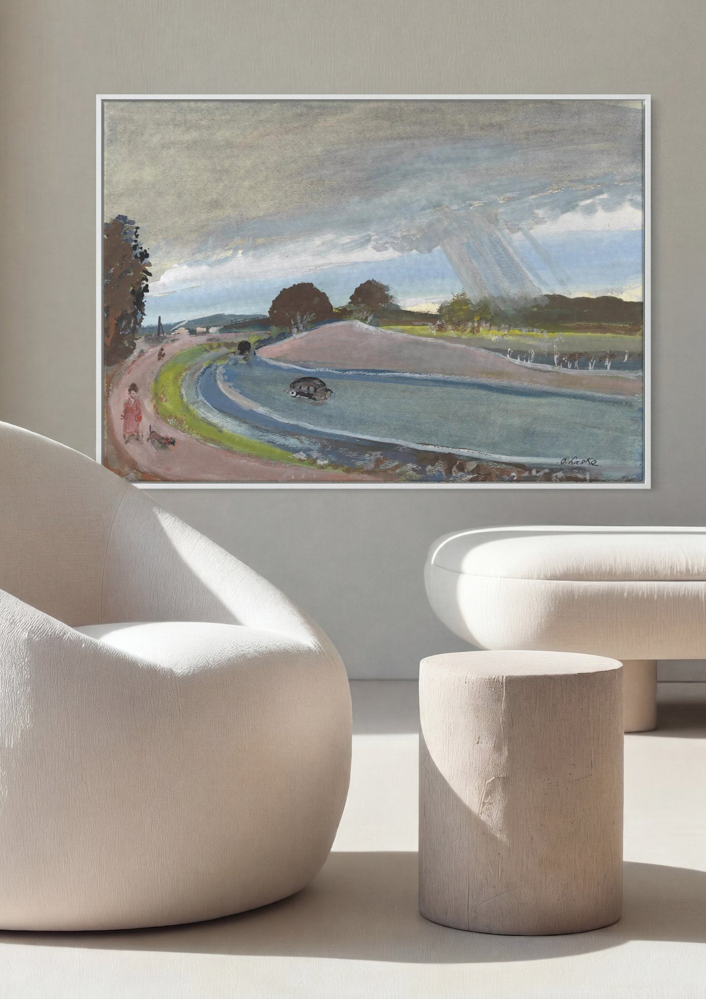 Quadro Decorativo Chuva Chegando - Oskar Laske em ambiente decorado