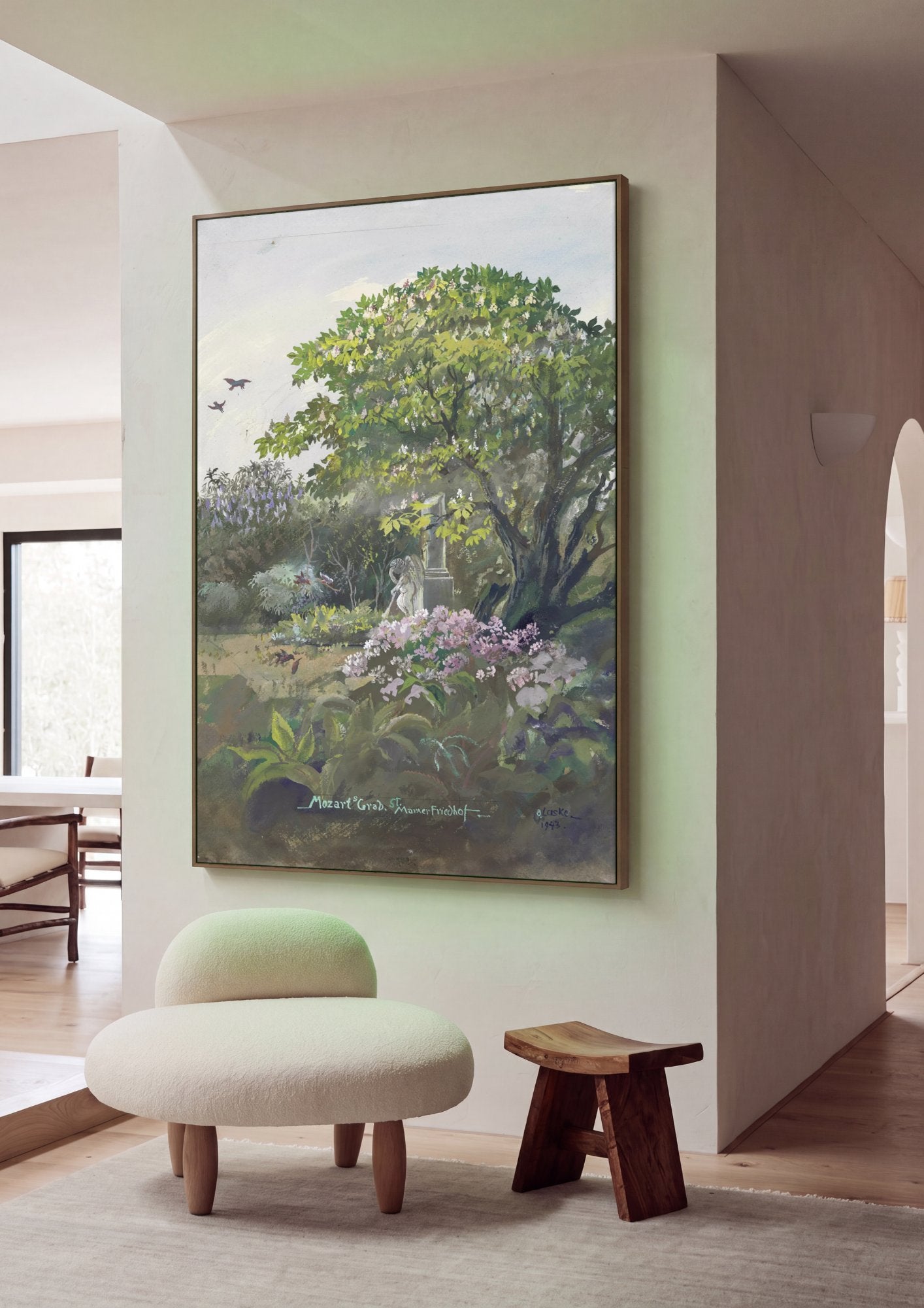 Quadro Decorativo 'Mozart's Grave' - Oskar Laske em ambiente decorado