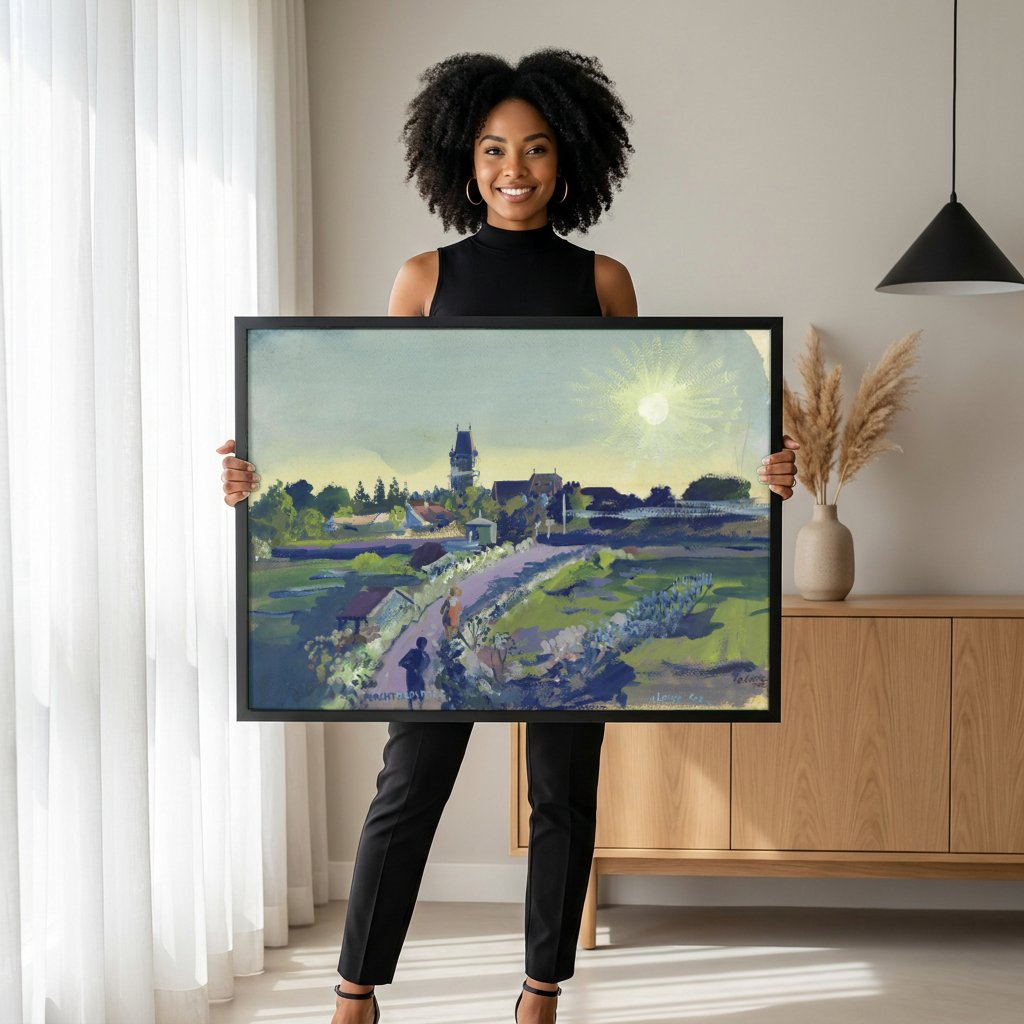 Quadro Decorativo Perchtoldsdorf - Oskar Laske com modelo em ambiente