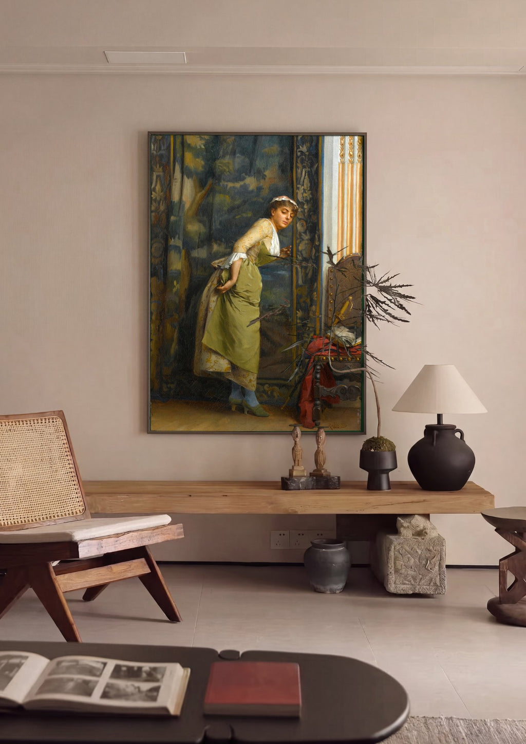 Quadro Decorativo A Curiosa - Theodoros Rall em ambiente decorado