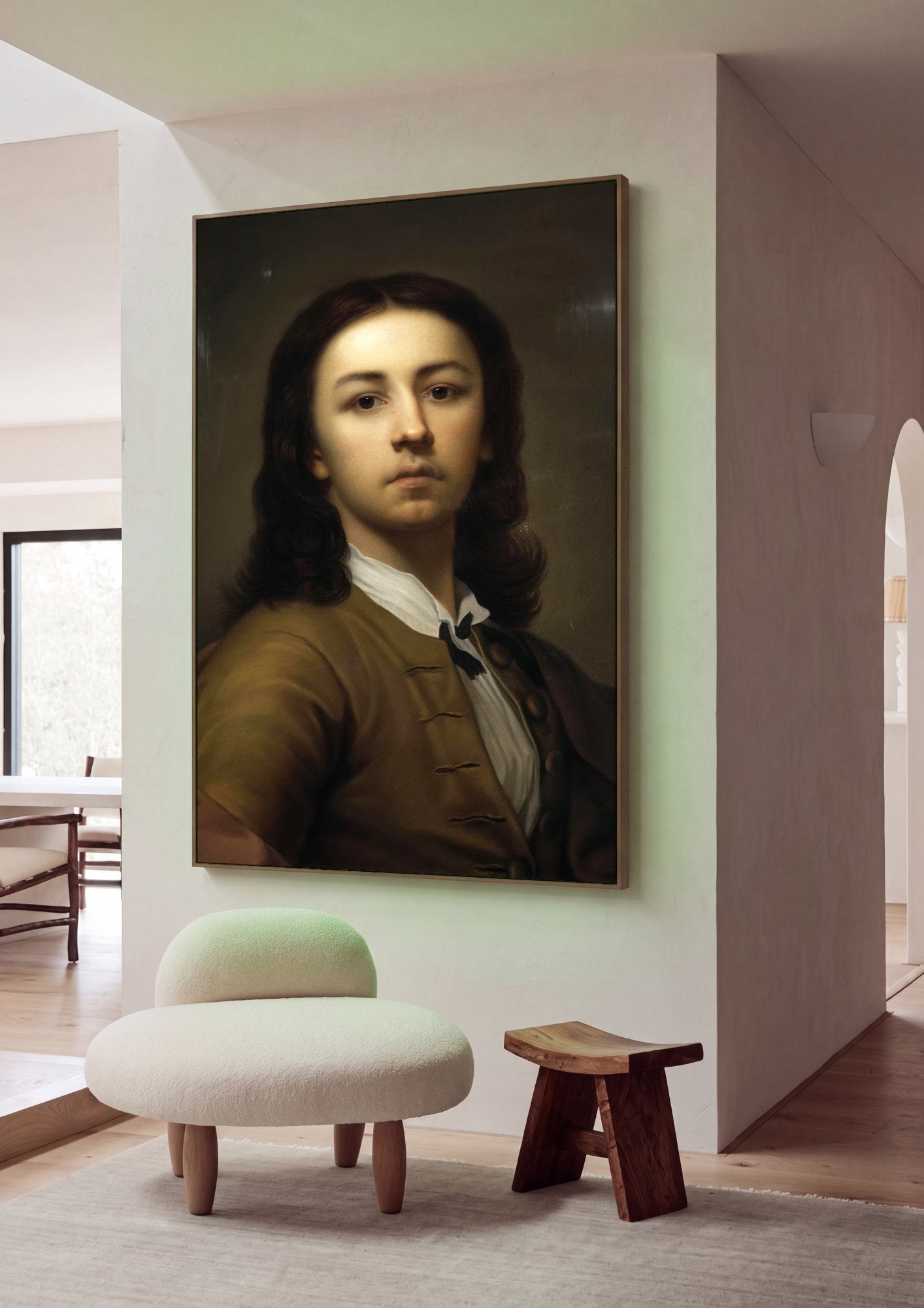 Quadro Decorativo Retrato Jovem - Anton Raphael Mengs em ambiente decorado
