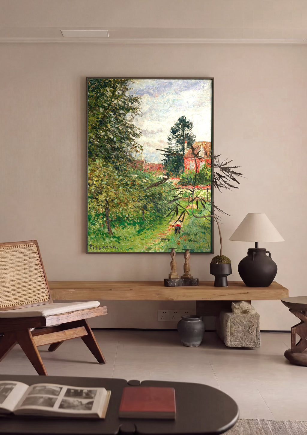 Quadro Decorativo Campo de Maçãs em Éragny - Pissarro em ambiente decorado