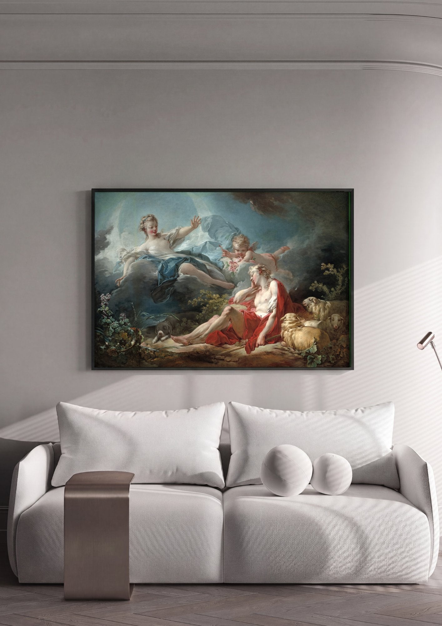 Quadro Decorativo A Aurora e Céfalo - Fragonard em ambiente decorado