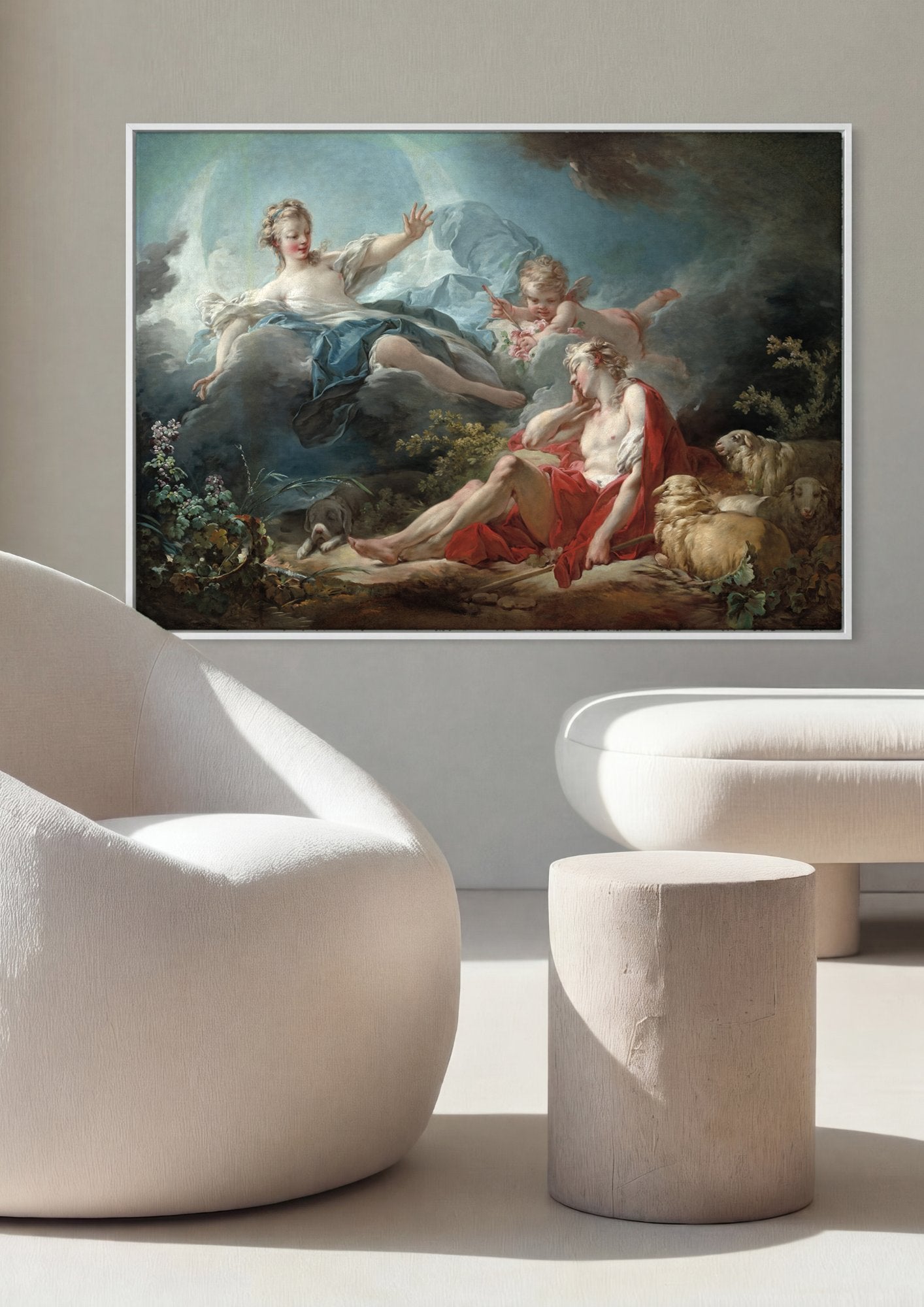 Quadro Decorativo A Aurora e Céfalo - Fragonard em ambiente decorado