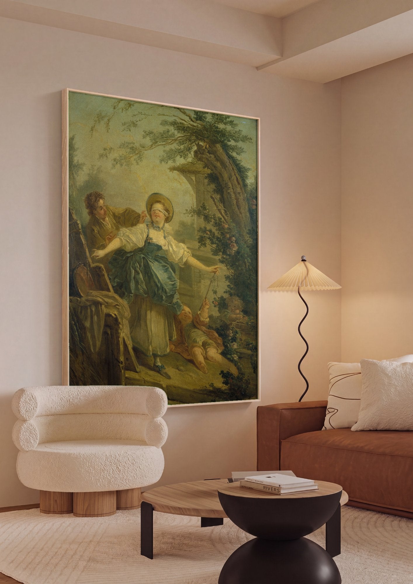 Quadro Decorativo Blind Man's Bluff - Fragonard em ambiente decorado