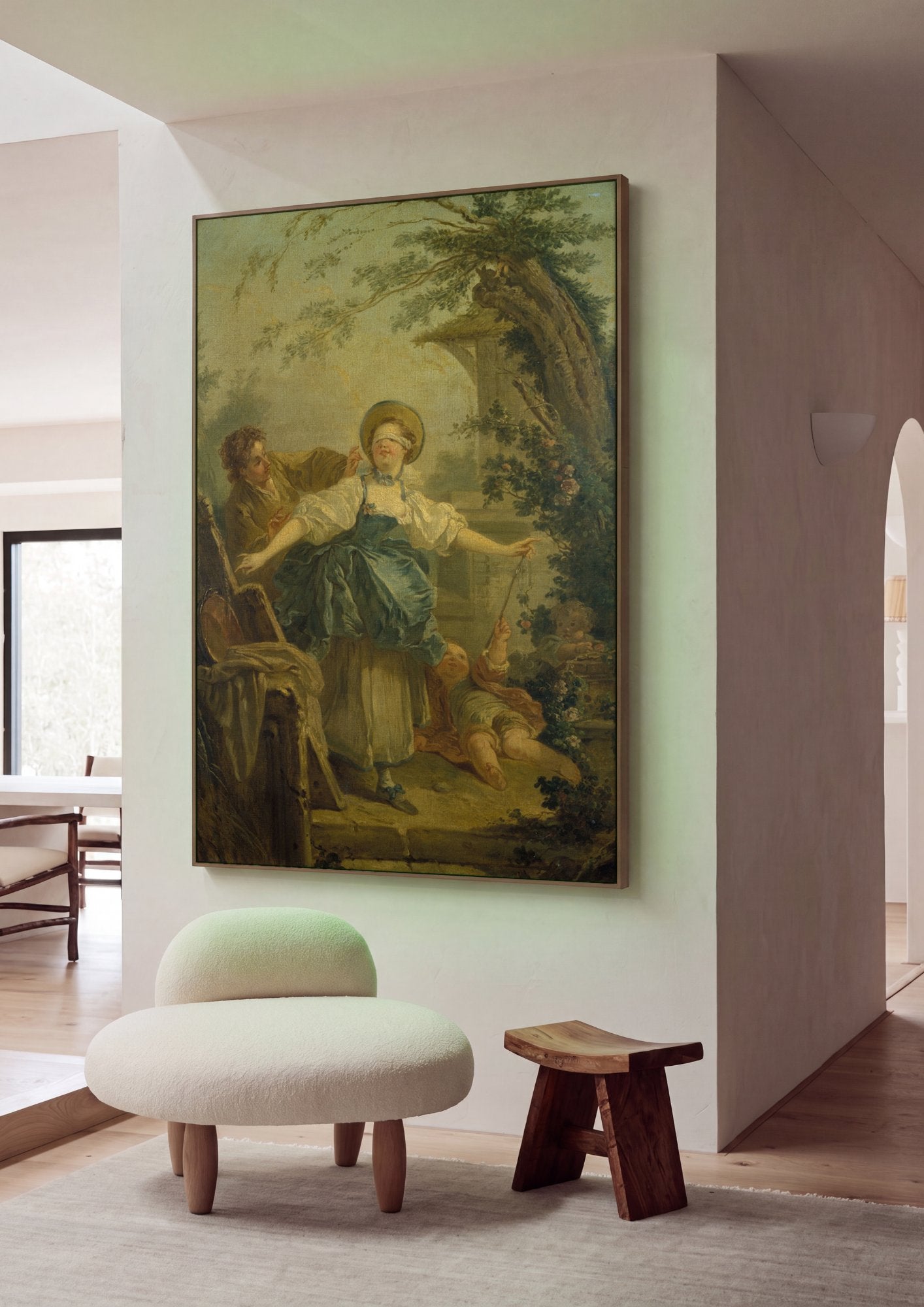 Quadro Decorativo Blind Man's Bluff - Fragonard em ambiente decorado