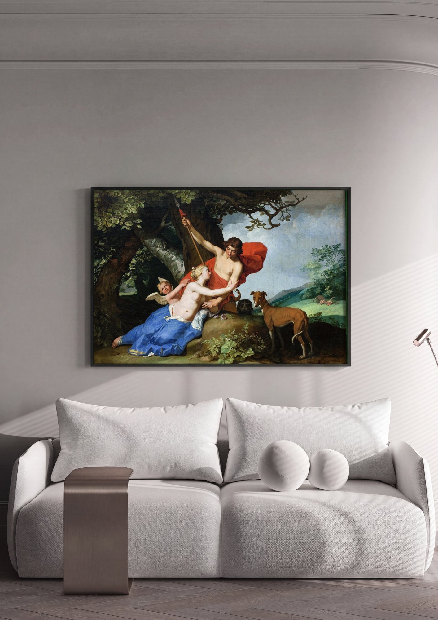 Quadro Decorativo Céfalo e Procris - Abraham Bloemaert em ambiente decorado