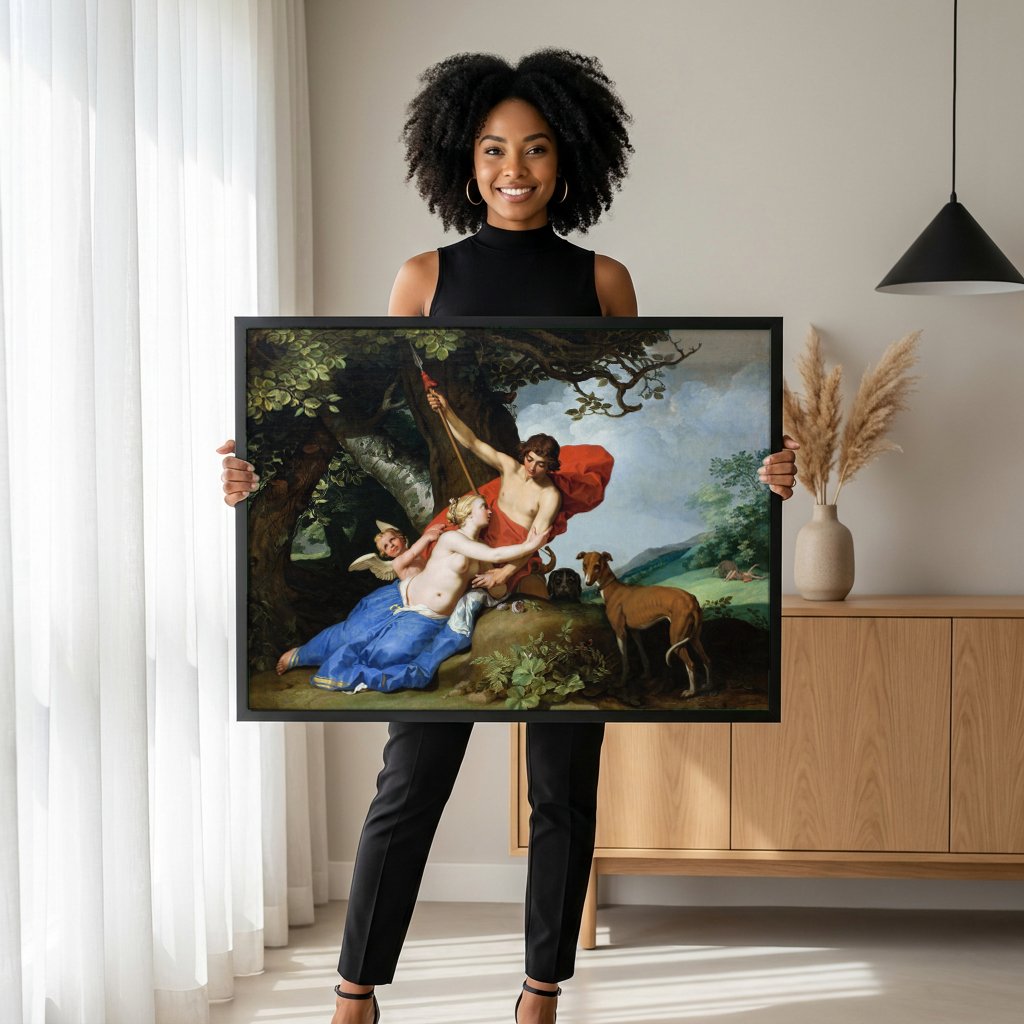 Quadro Decorativo Céfalo e Procris - Abraham Bloemaert com modelo em ambiente