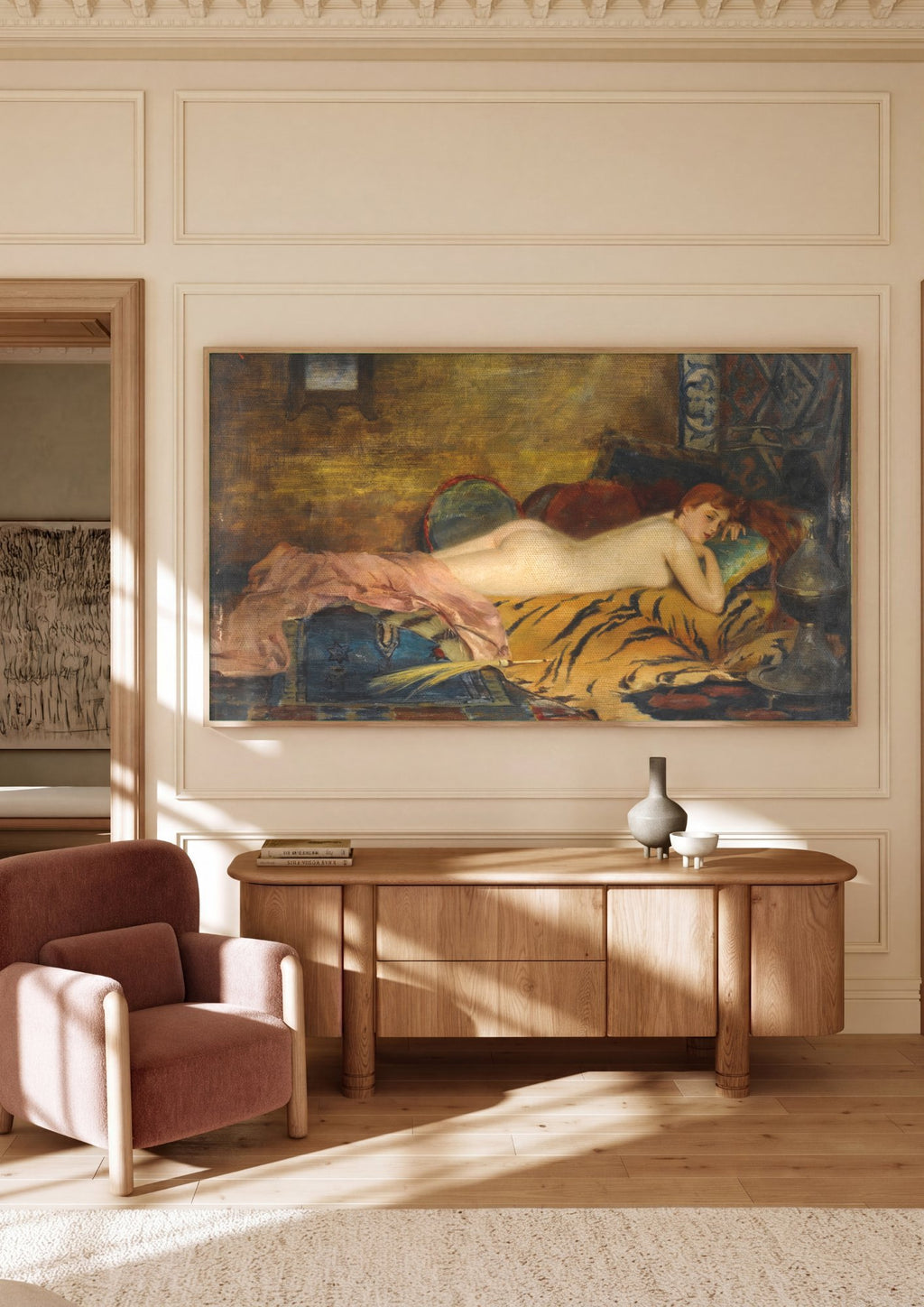 Quadro Decorativo Odalisca - Theodoros Rall em ambiente decorado