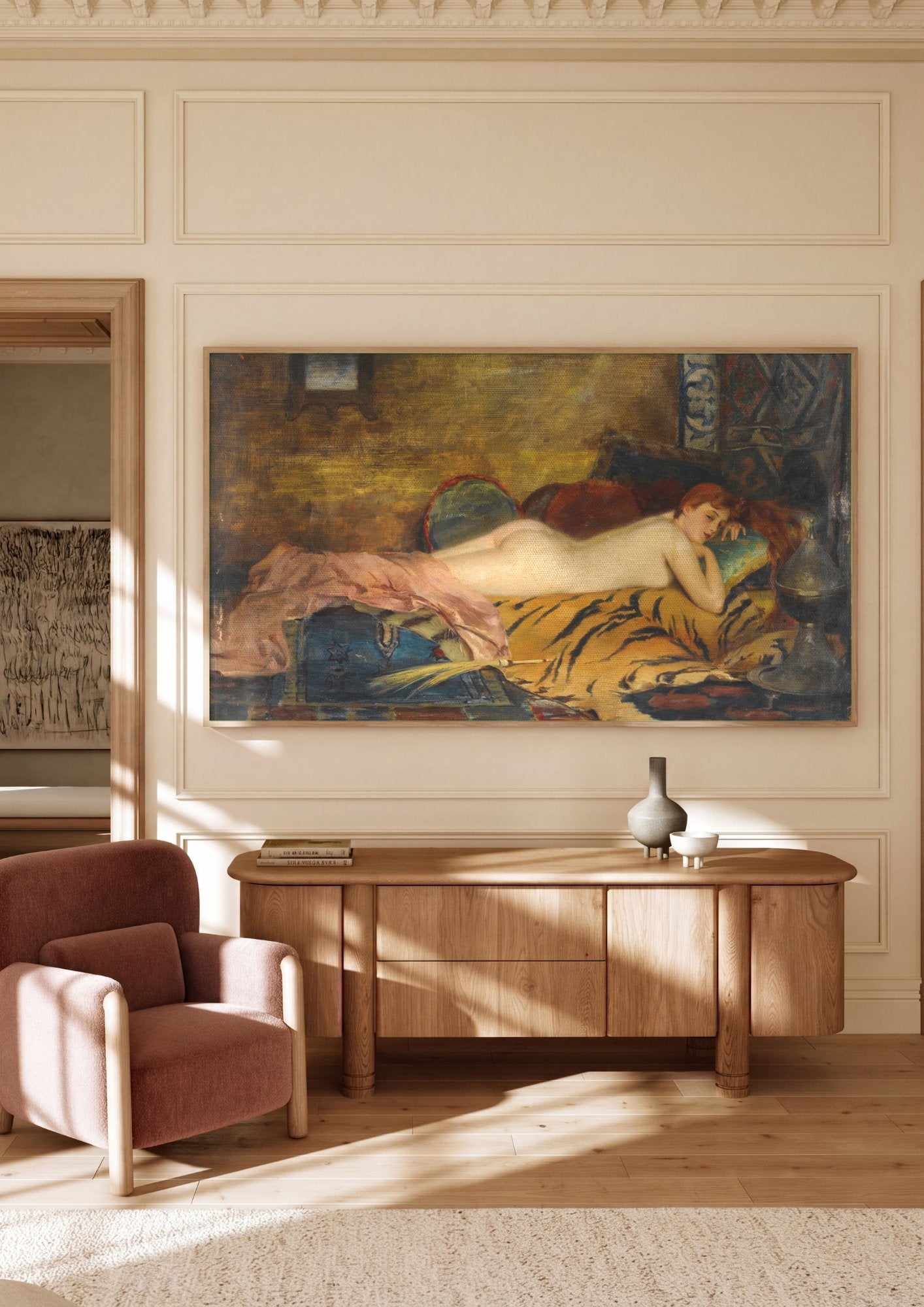Quadro Decorativo Odalisca - Theodoros Rall em ambiente decorado