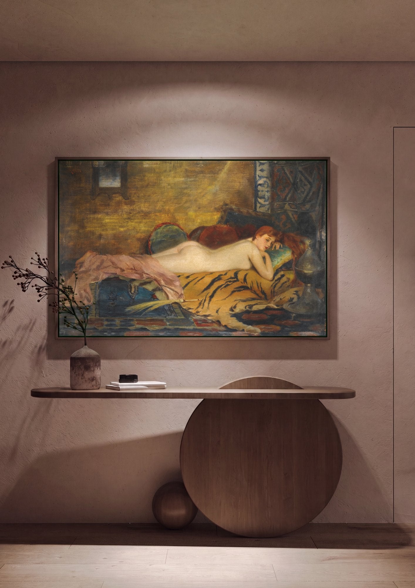 Quadro Decorativo Odalisca - Theodoros Rall em ambiente decorado