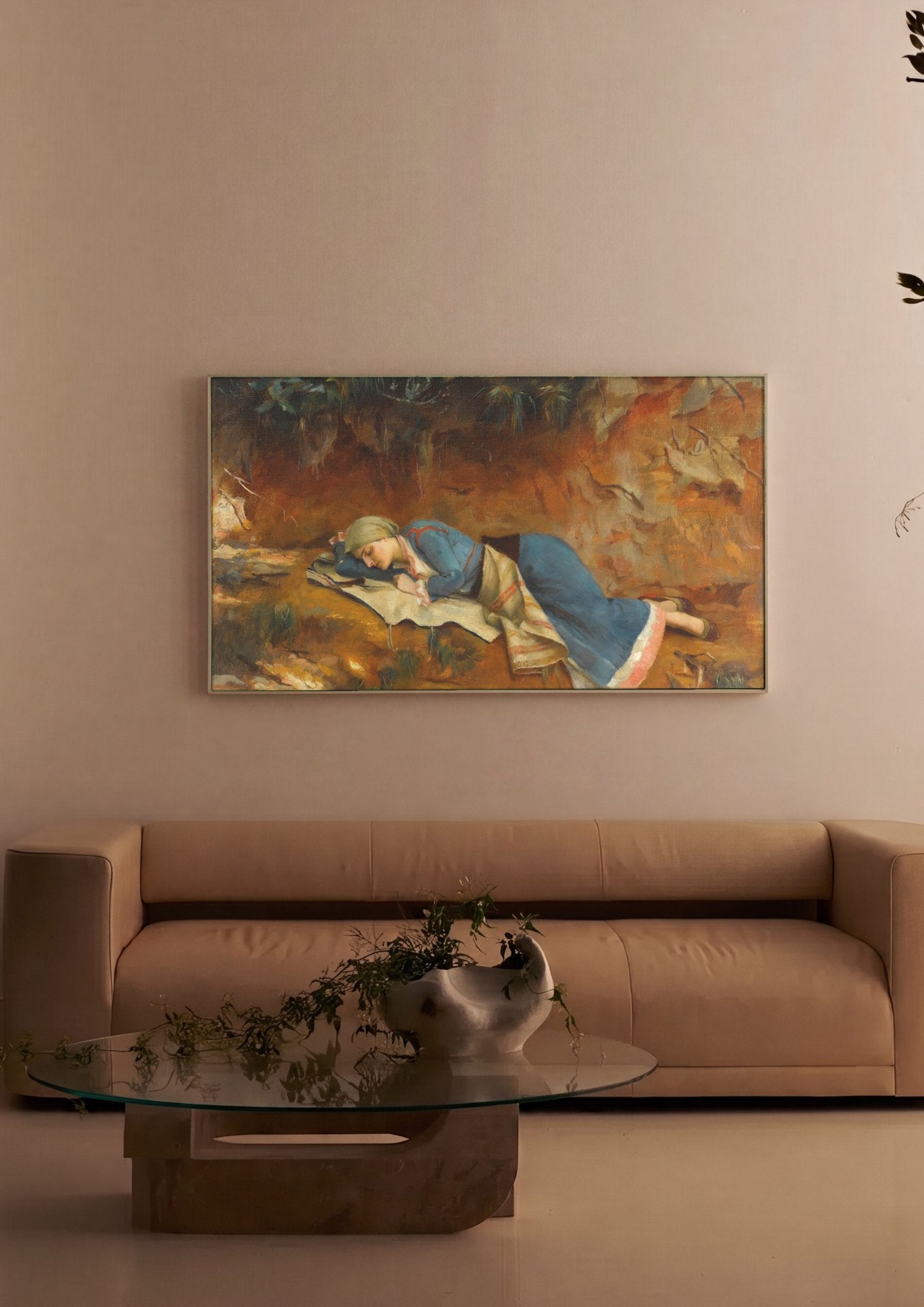 Quadro Decorativo 'A Soneca' - Theodoros Rall em ambiente decorado