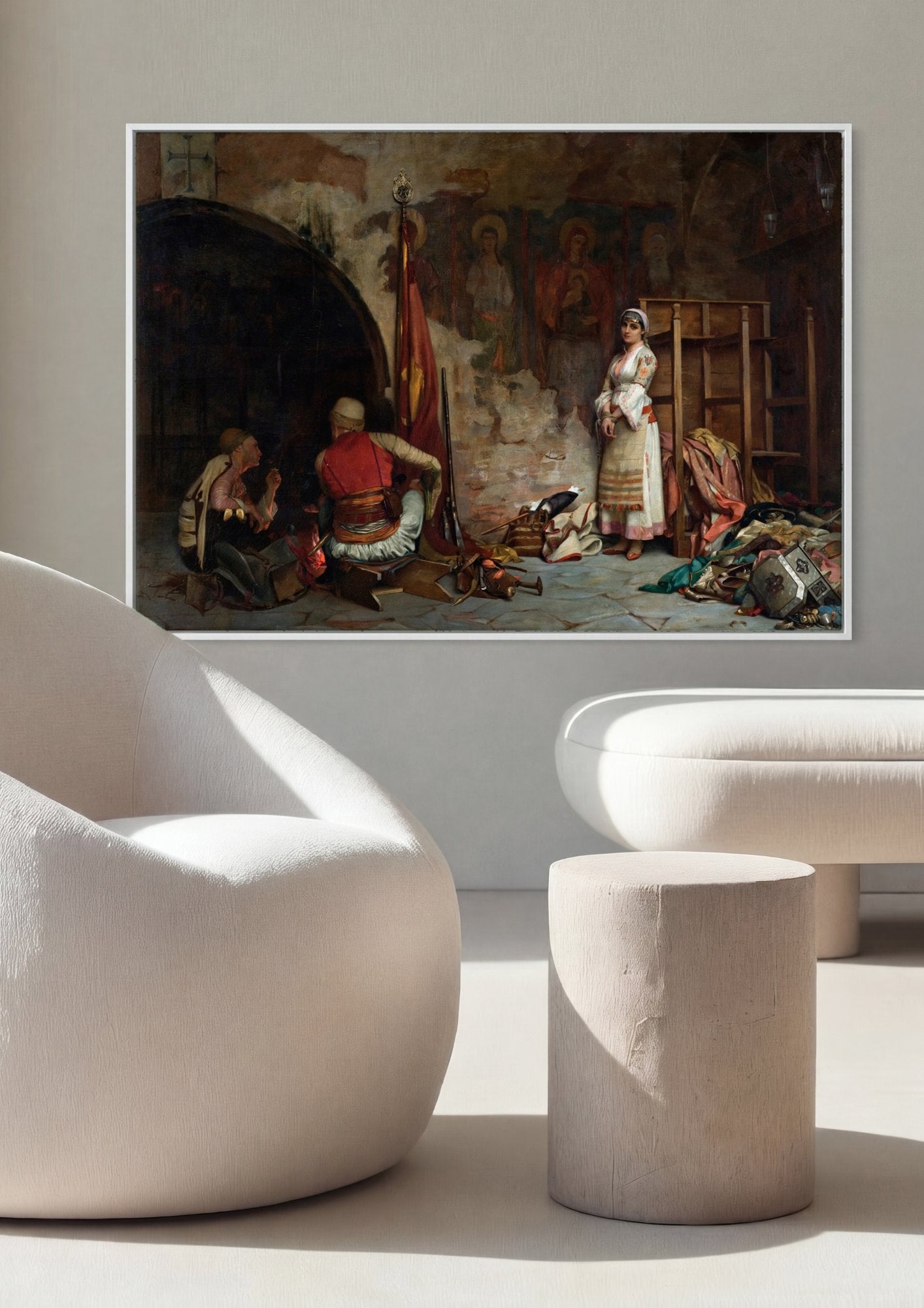 Quadro Decorativo A Espera - Theodoros Ralli em ambiente decorado