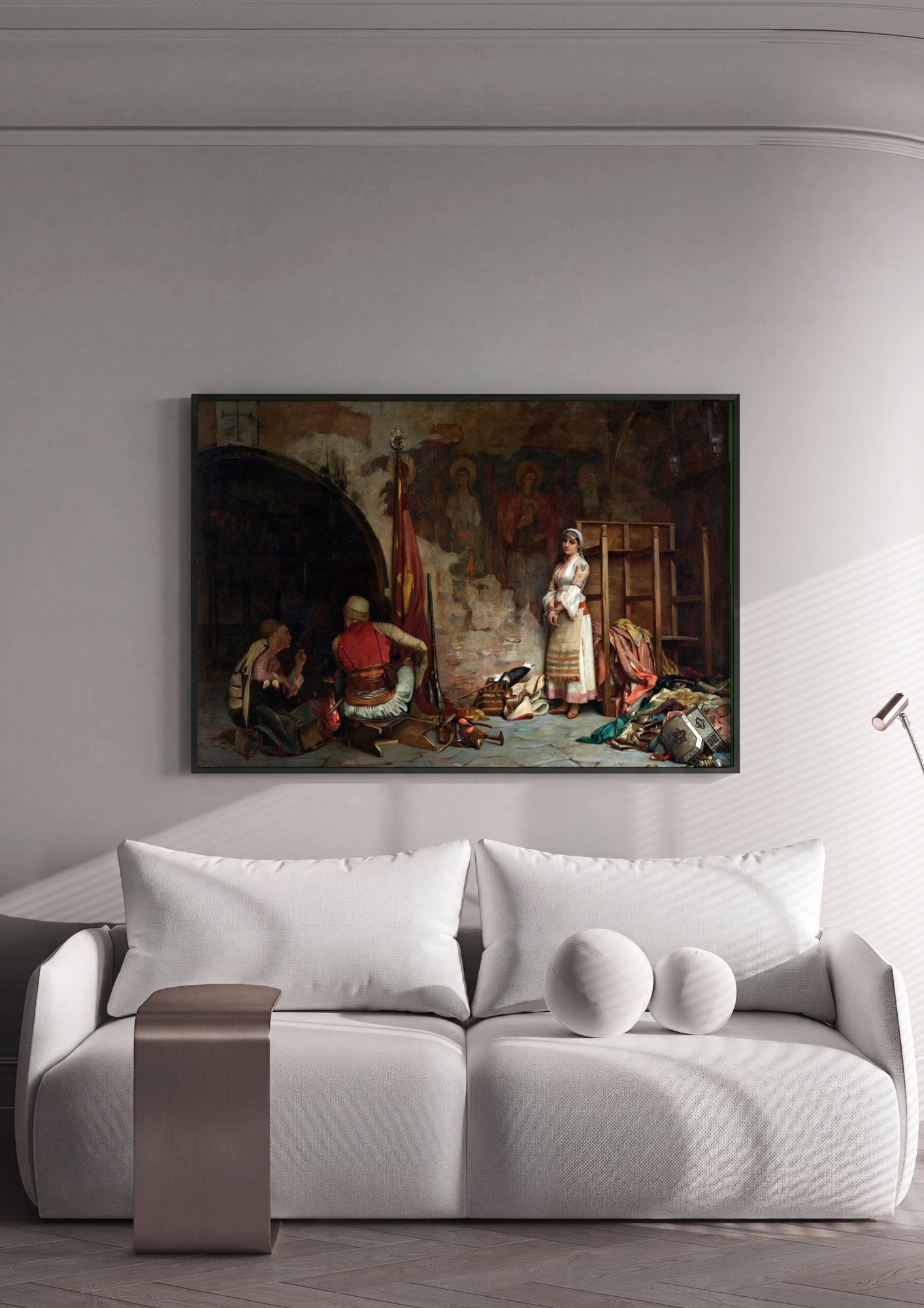Quadro Decorativo A Espera - Theodoros Ralli em ambiente decorado