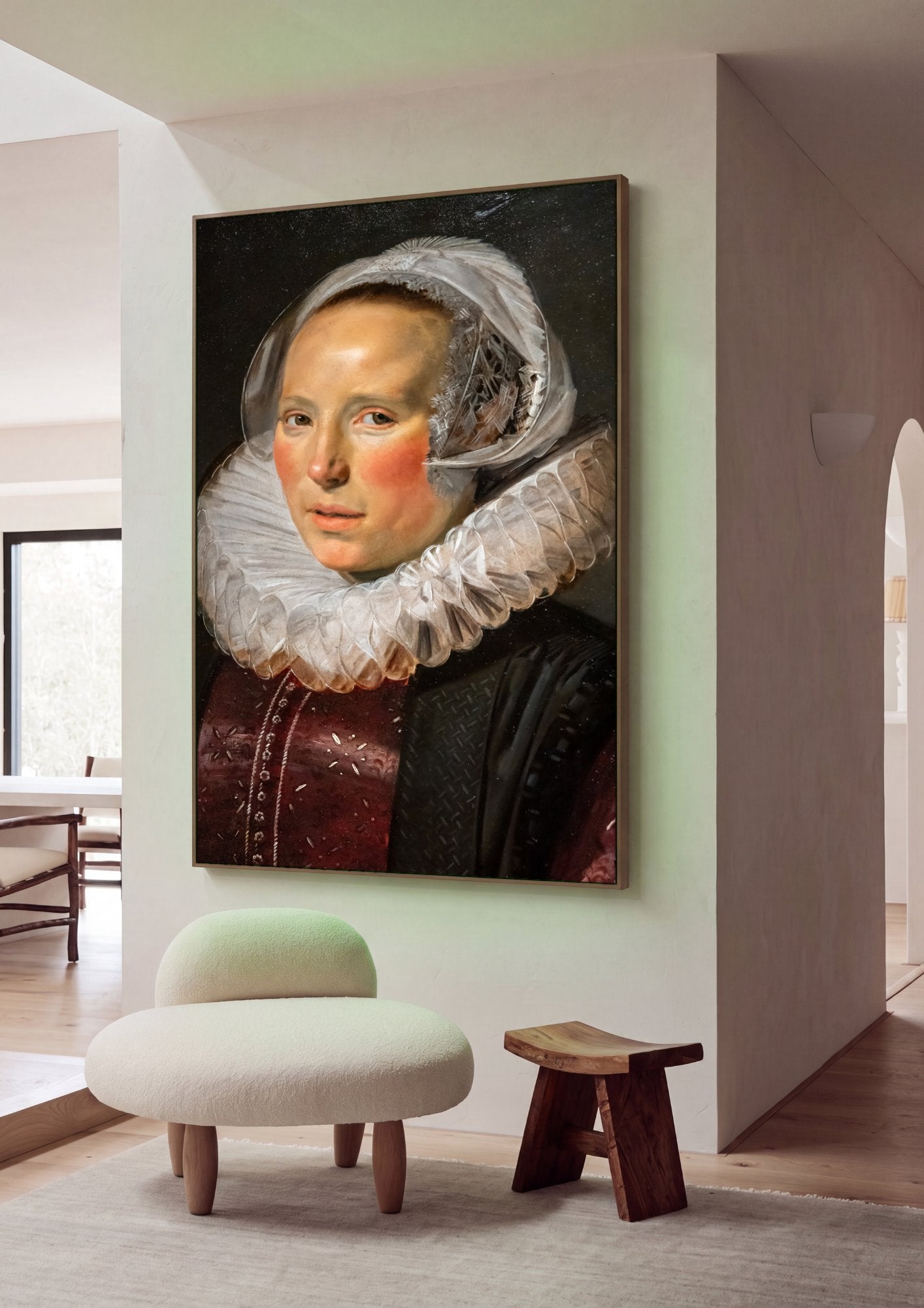 Quadro Decorativo Retrato de Mulher - Frans Hals em ambiente decorado