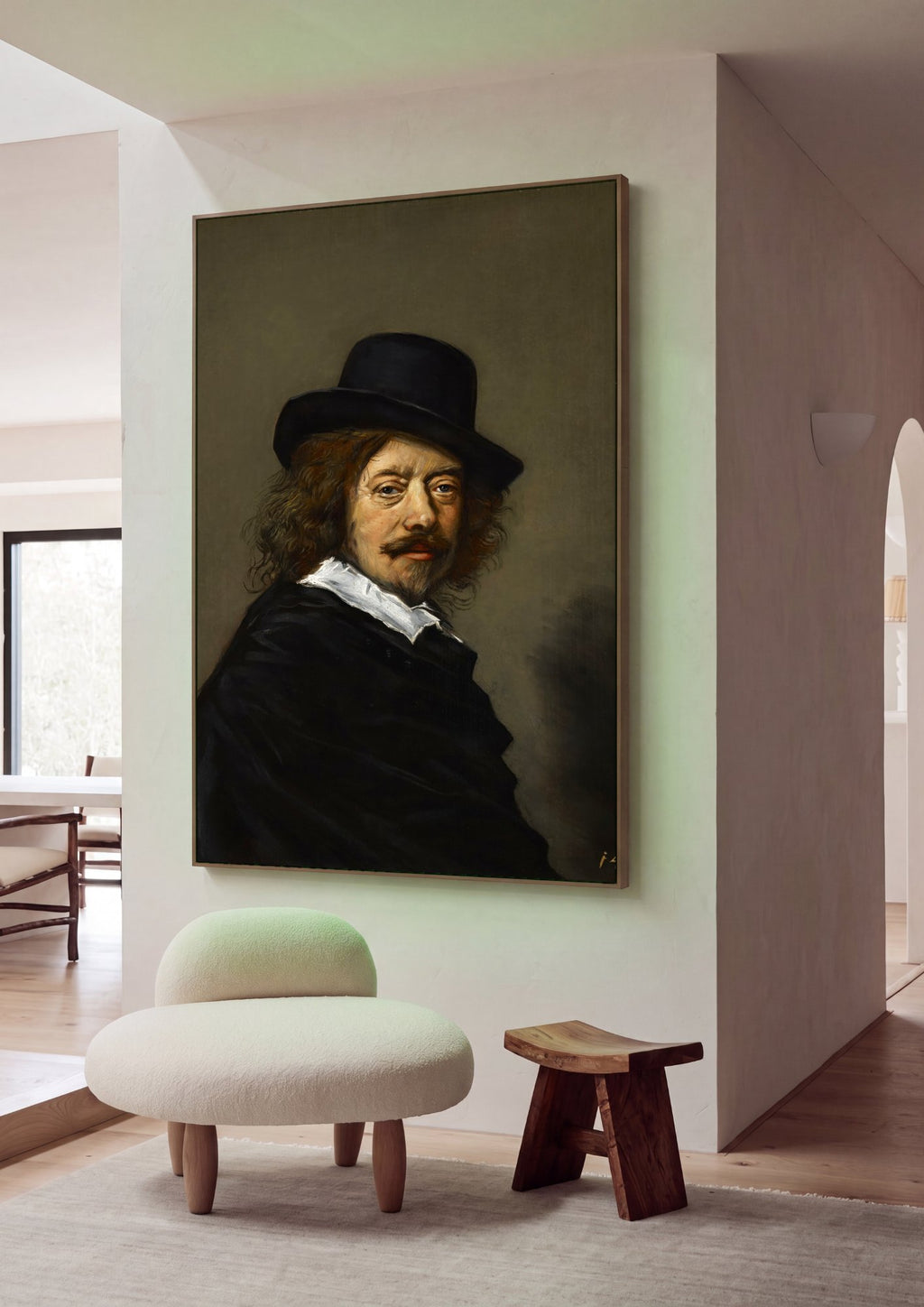 Quadro Decorativo Retrato Masculino - Frans Hals em ambiente decorado