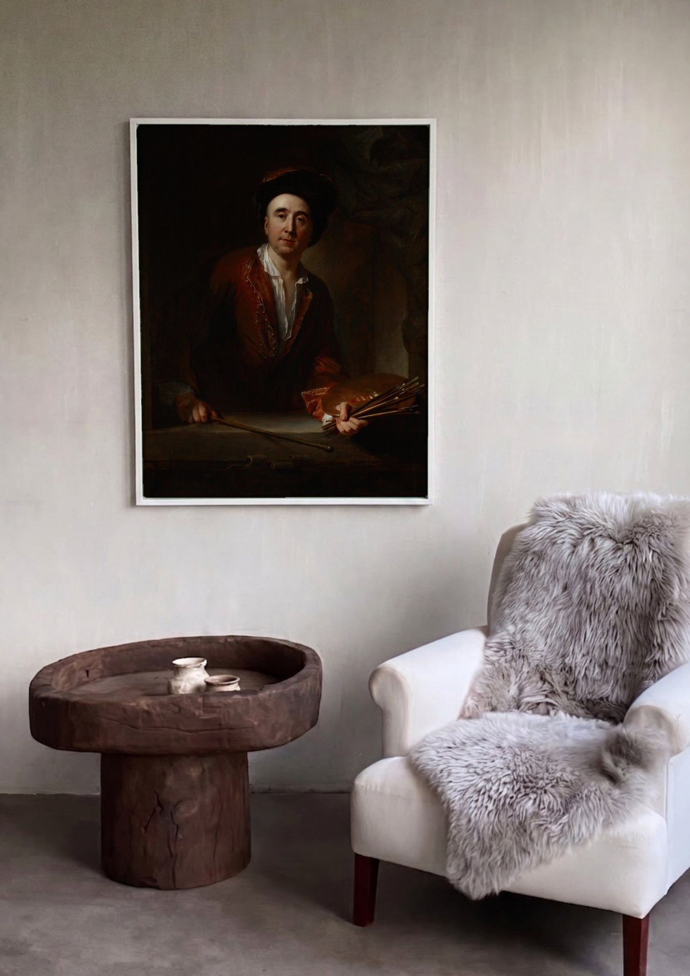 Quadro Decorativo Autorretrato - Jean François de Troy em ambiente decorado