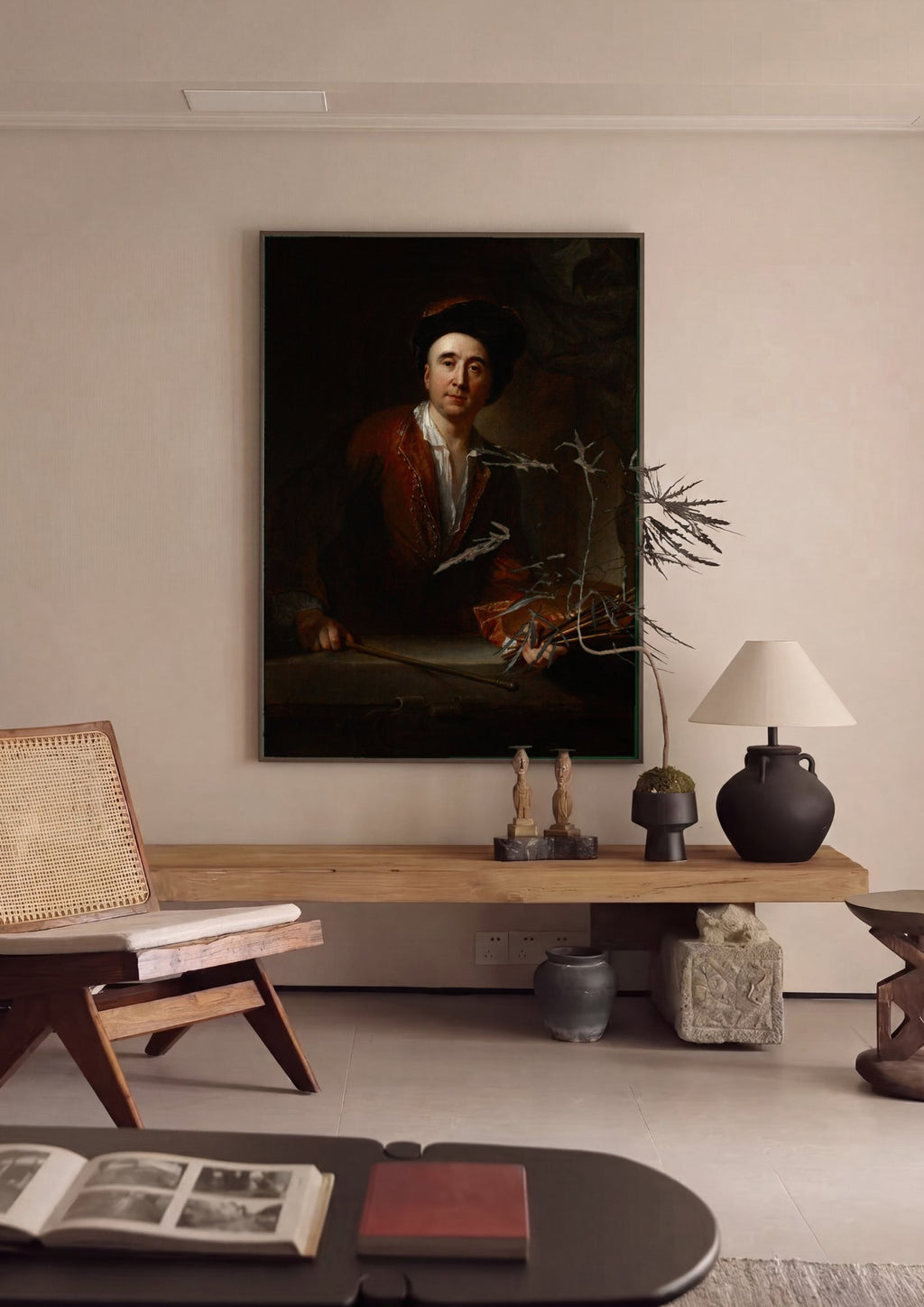 Quadro Decorativo Autorretrato - Jean François de Troy em ambiente decorado