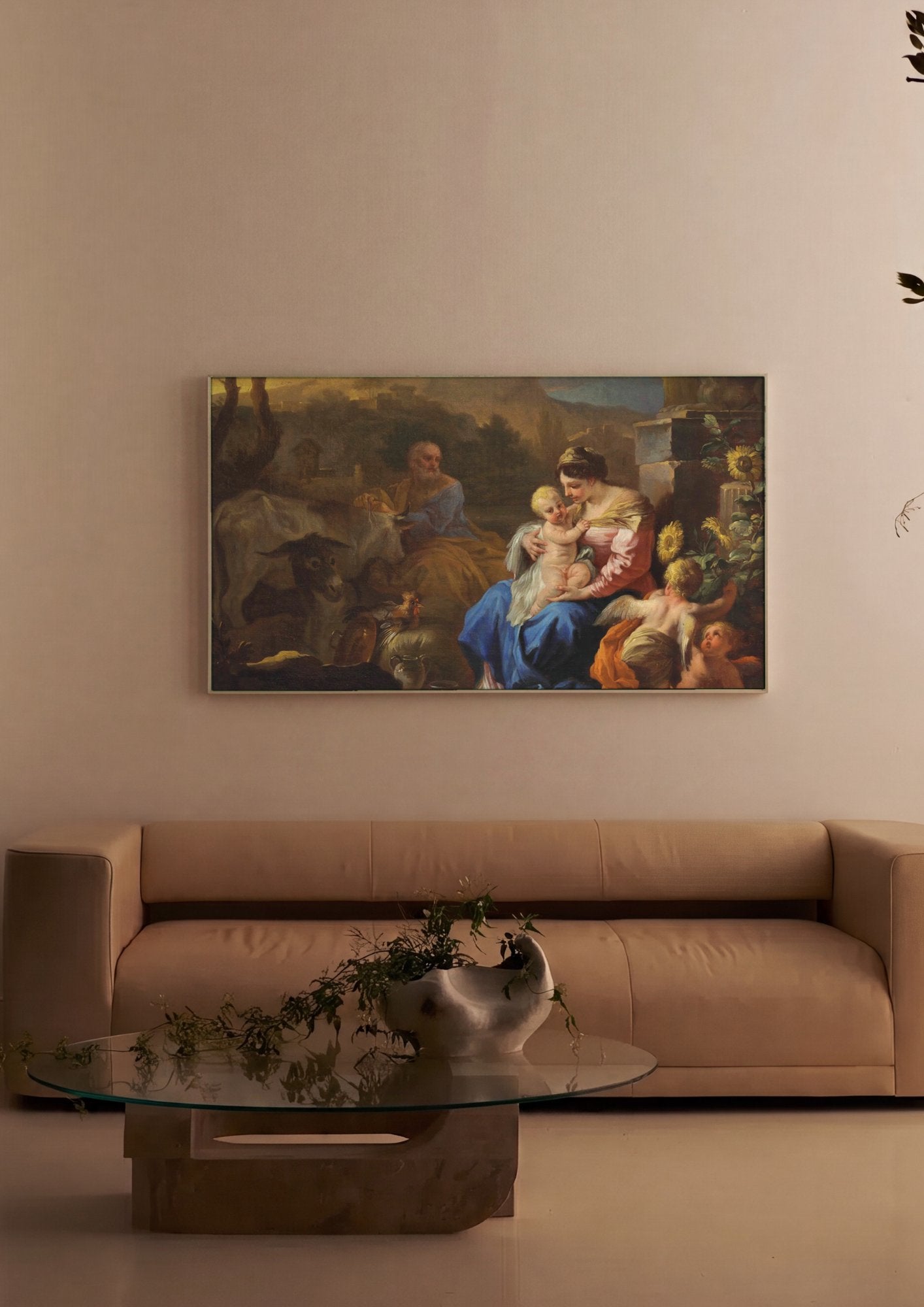 Quadro Decorativo A Sagrada Família - Francesco Solimena em ambiente decorado