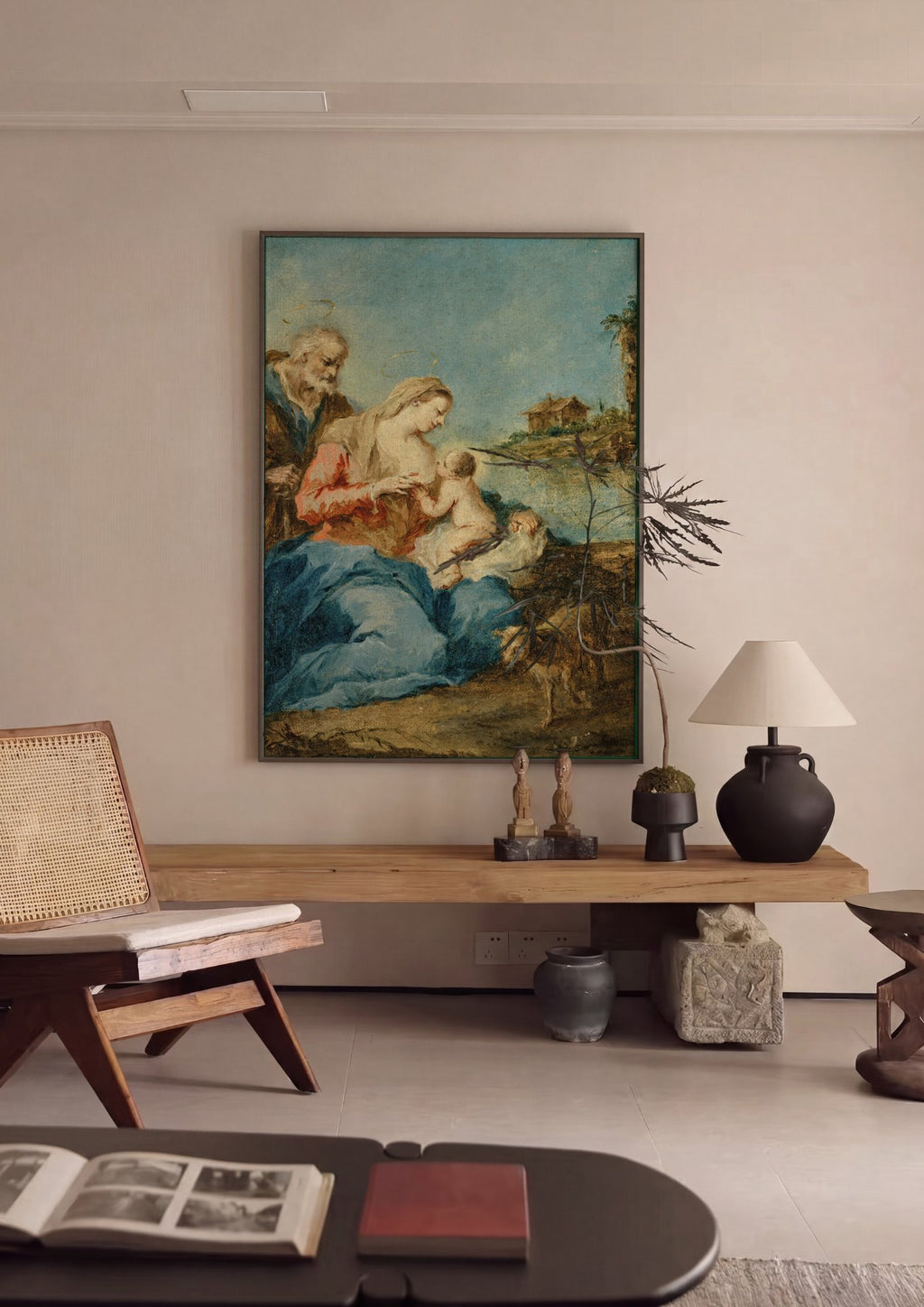 Quadro Decorativo A Sagrada Família - Francesco Guardi em ambiente decorado