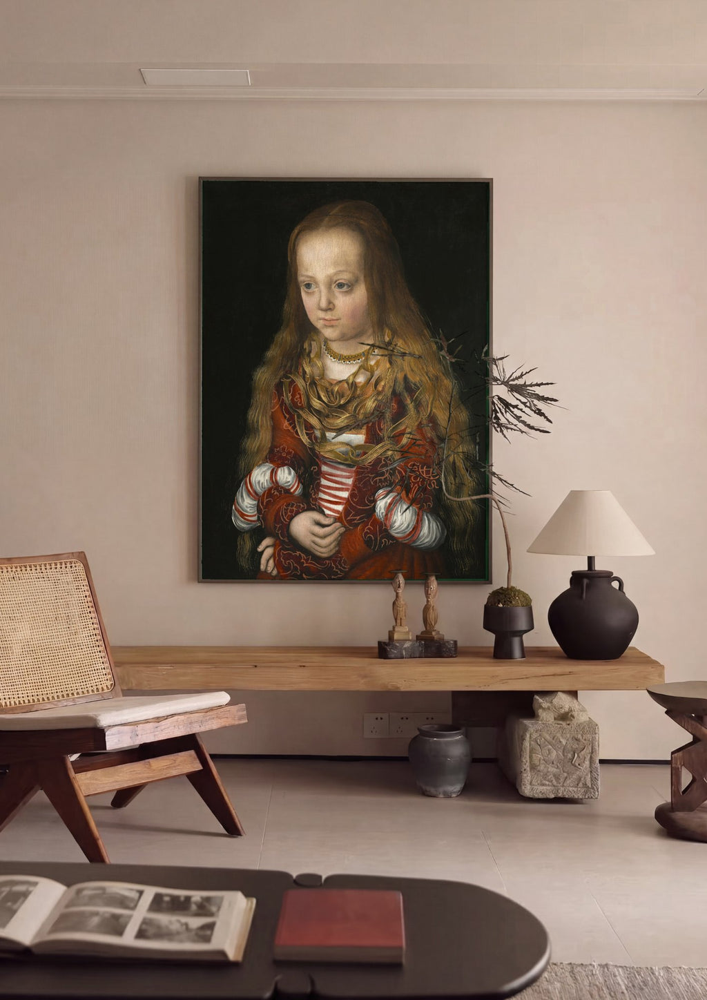 Quadro Decorativo Retrato de Menina - Cranach, o Velho em ambiente decorado