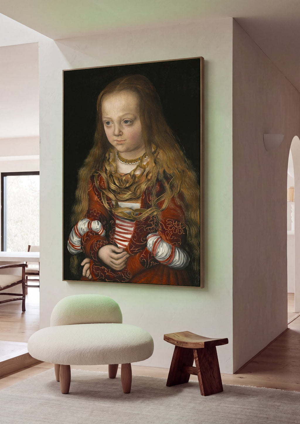 Quadro Decorativo Retrato de Menina - Cranach, o Velho em ambiente decorado