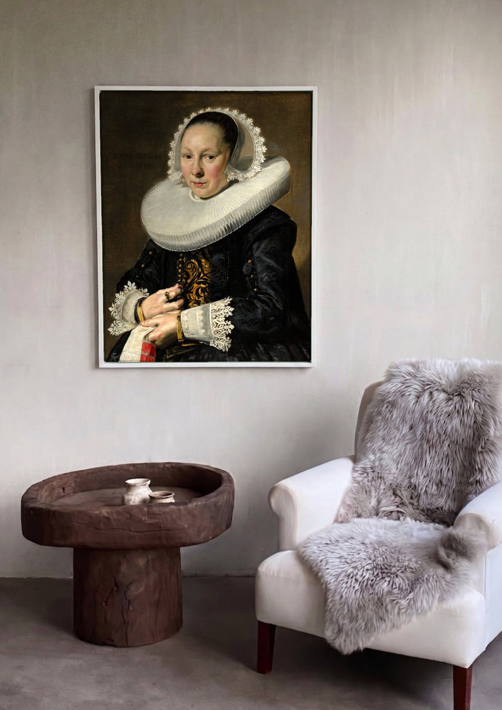 Quadro Decorativo Retrato de Mulher - Frans Hals em ambiente decorado