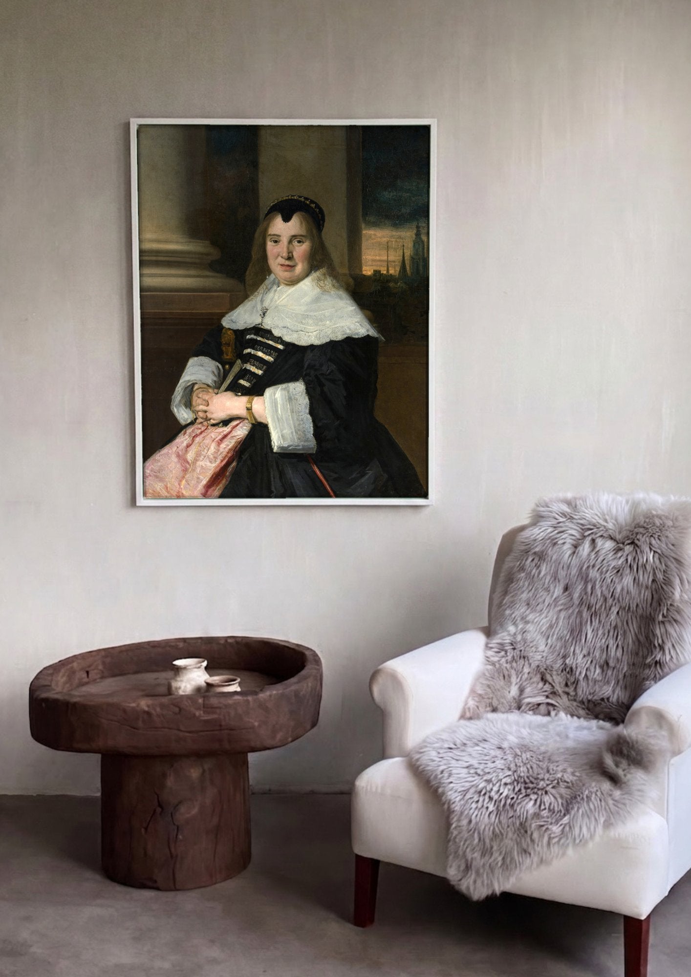 Quadro Decorativo Retrato de Mulher - Frans Hals em ambiente decorado