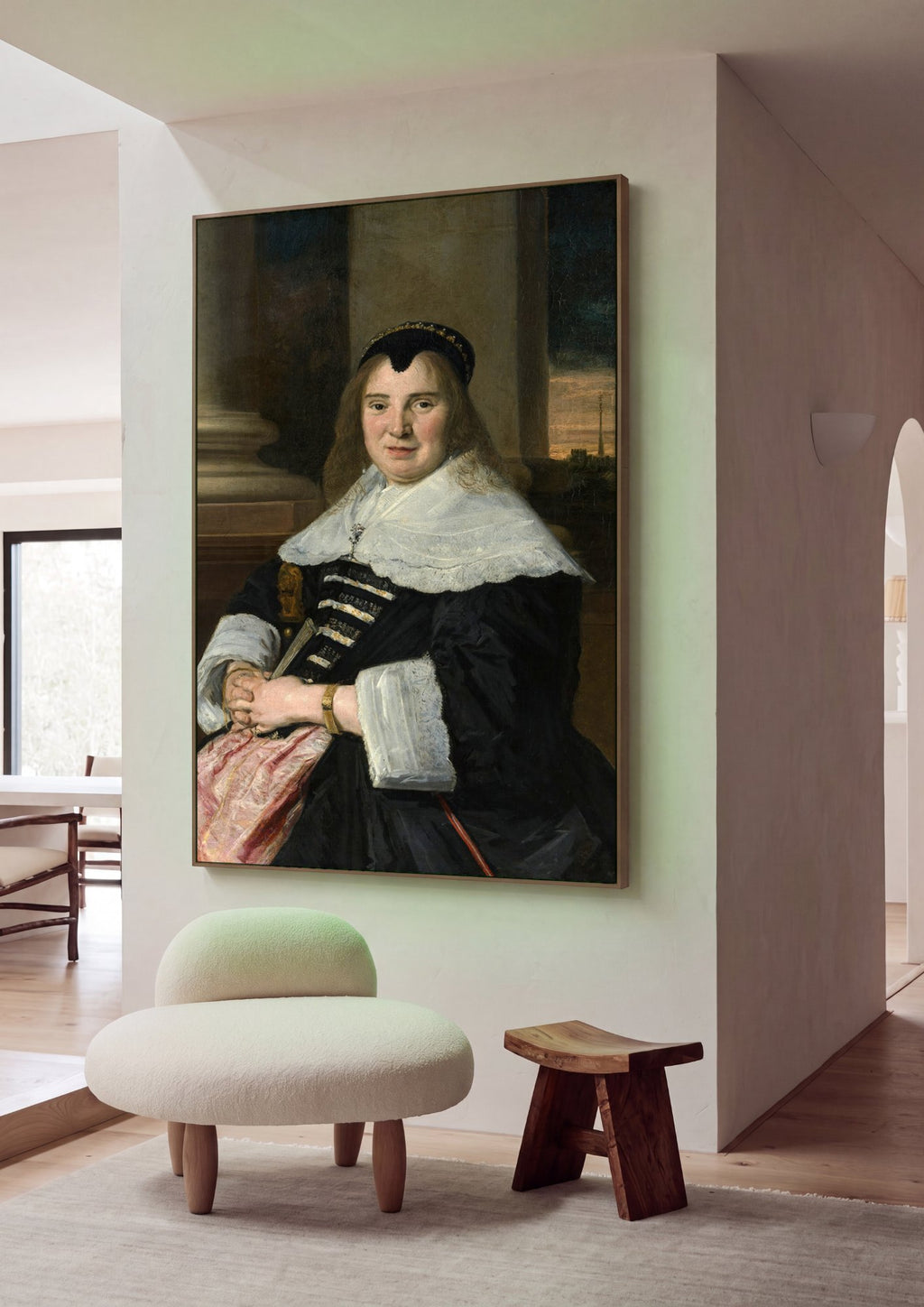 Quadro Decorativo Retrato de Mulher - Frans Hals em ambiente decorado