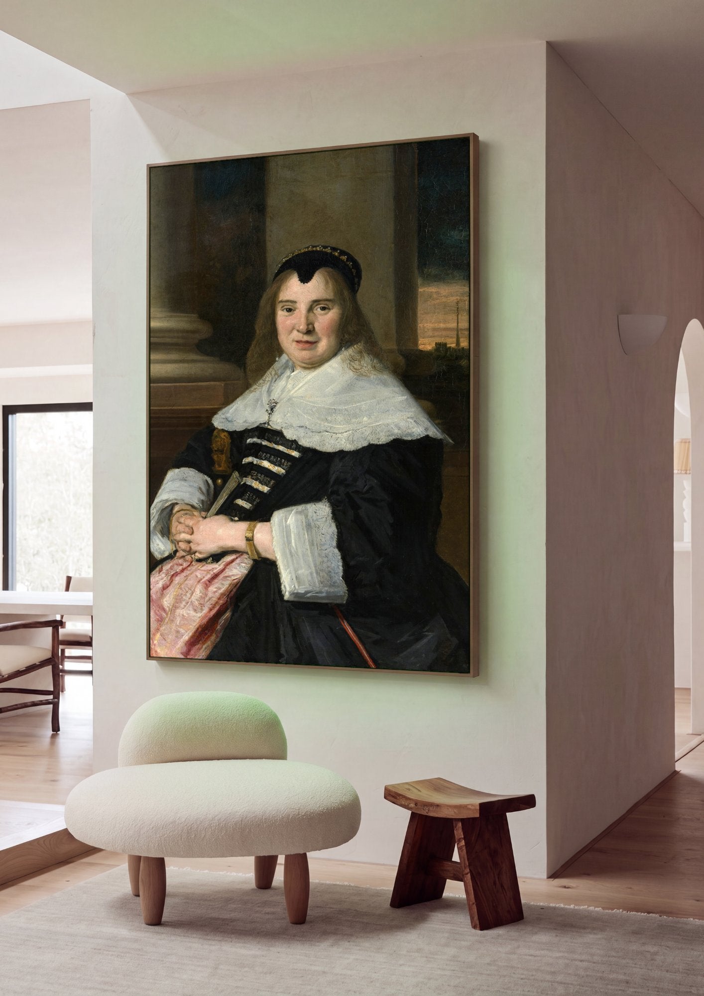 Quadro Decorativo Retrato de Mulher - Frans Hals em ambiente decorado
