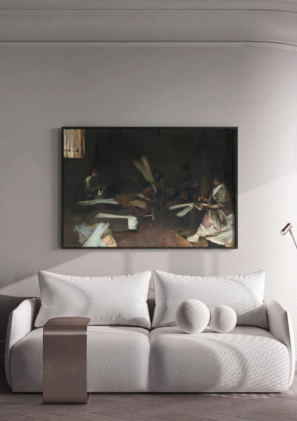 Quadro Decorativo A Oficina de Vassouras - John Singer Sargent em ambiente decorado