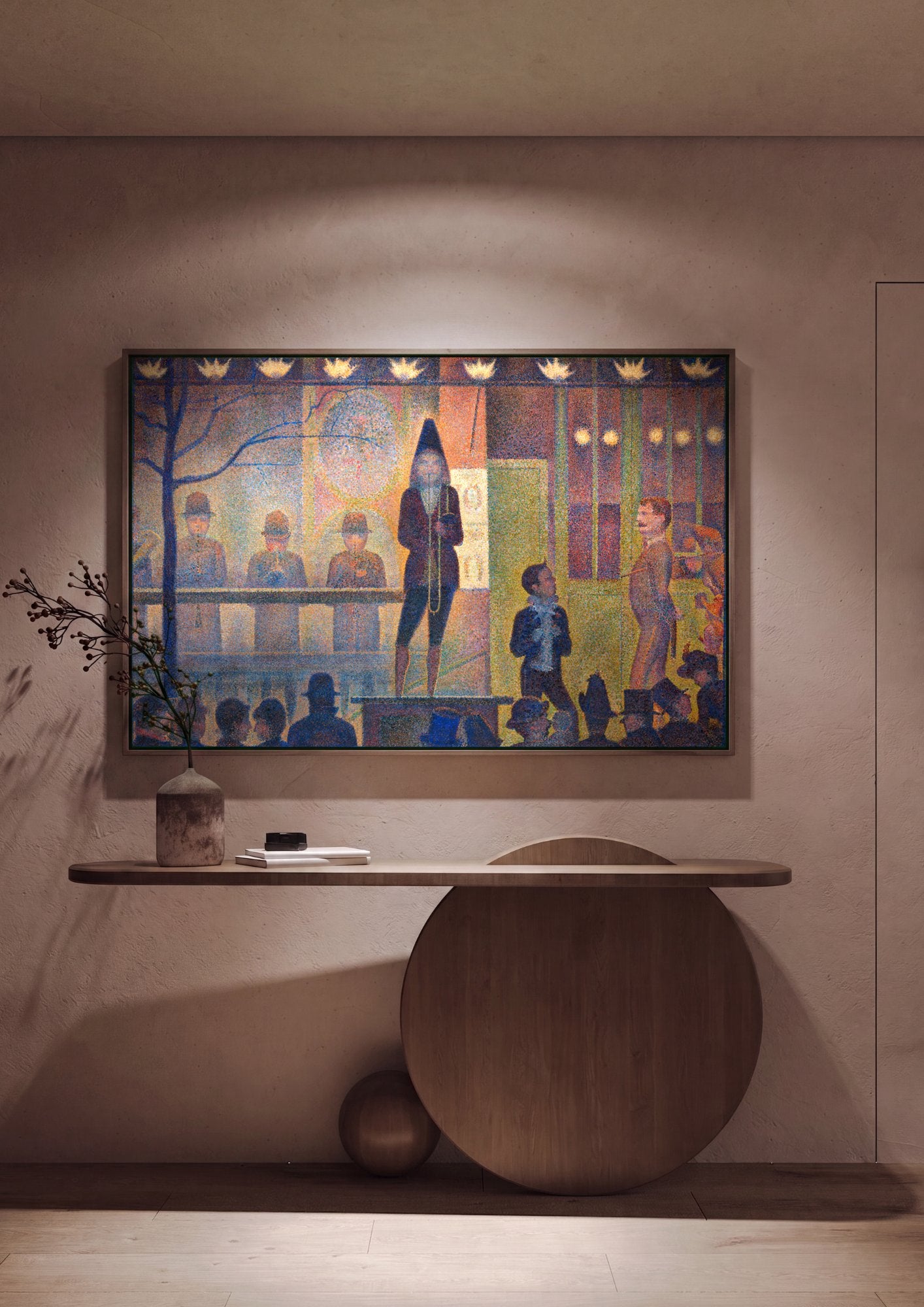 Quadro Decorativo O Circo - Georges Seurat em ambiente decorado