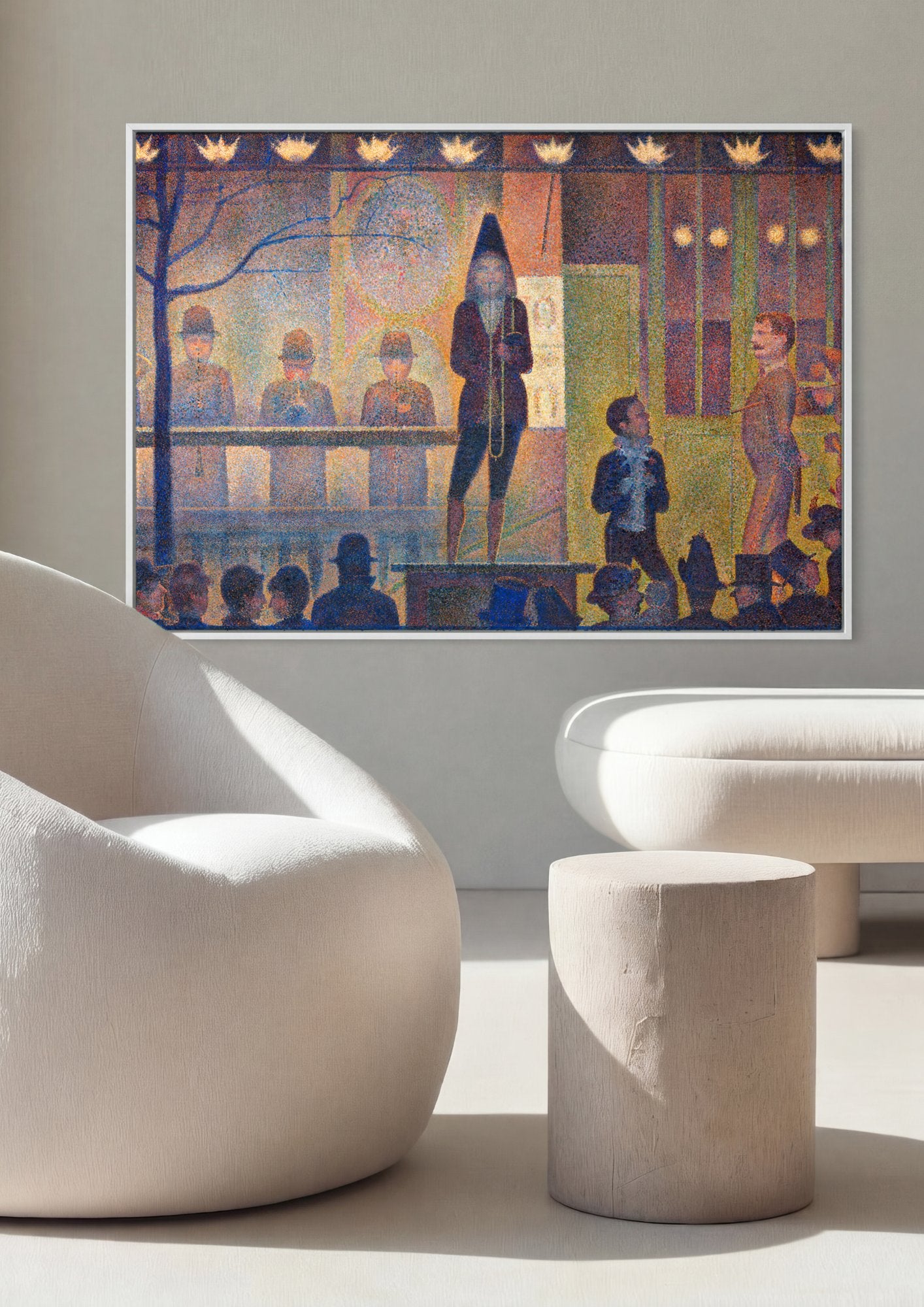 Quadro Decorativo O Circo - Georges Seurat em ambiente decorado