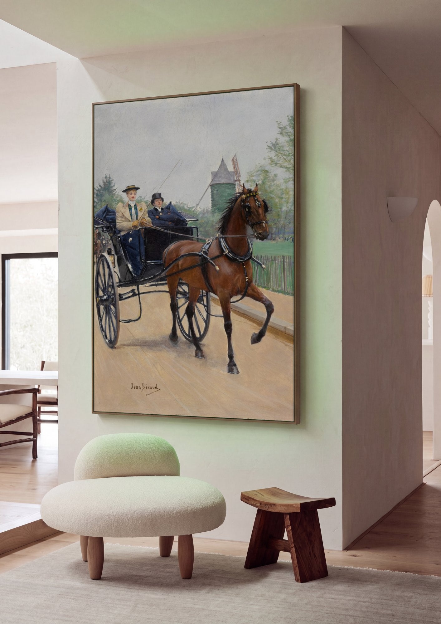 Quadro Decorativo A Carruagem - Jean Béraud em ambiente decorado