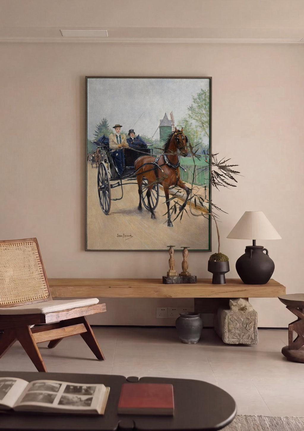 Quadro Decorativo A Carruagem - Jean Béraud em ambiente decorado