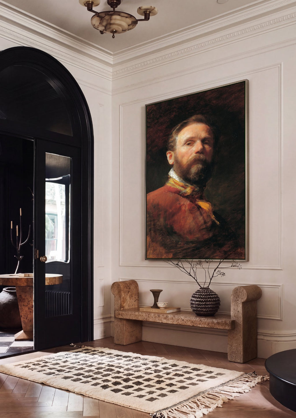 Quadro Decorativo Retrato de Homem Barba - Friedrich Von Amerling em ambiente decorado