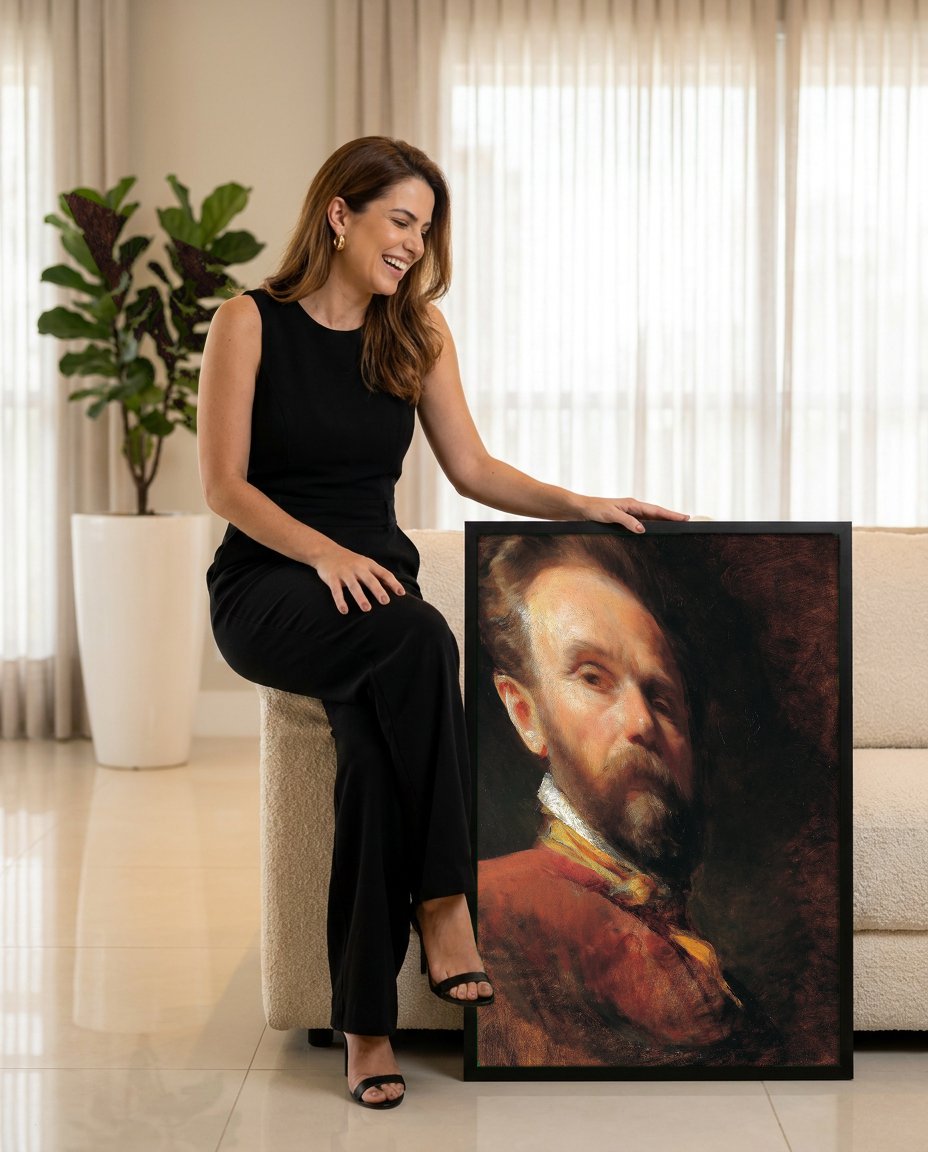 Quadro Decorativo Retrato de Homem Barba - Friedrich Von Amerling com modelo em ambiente