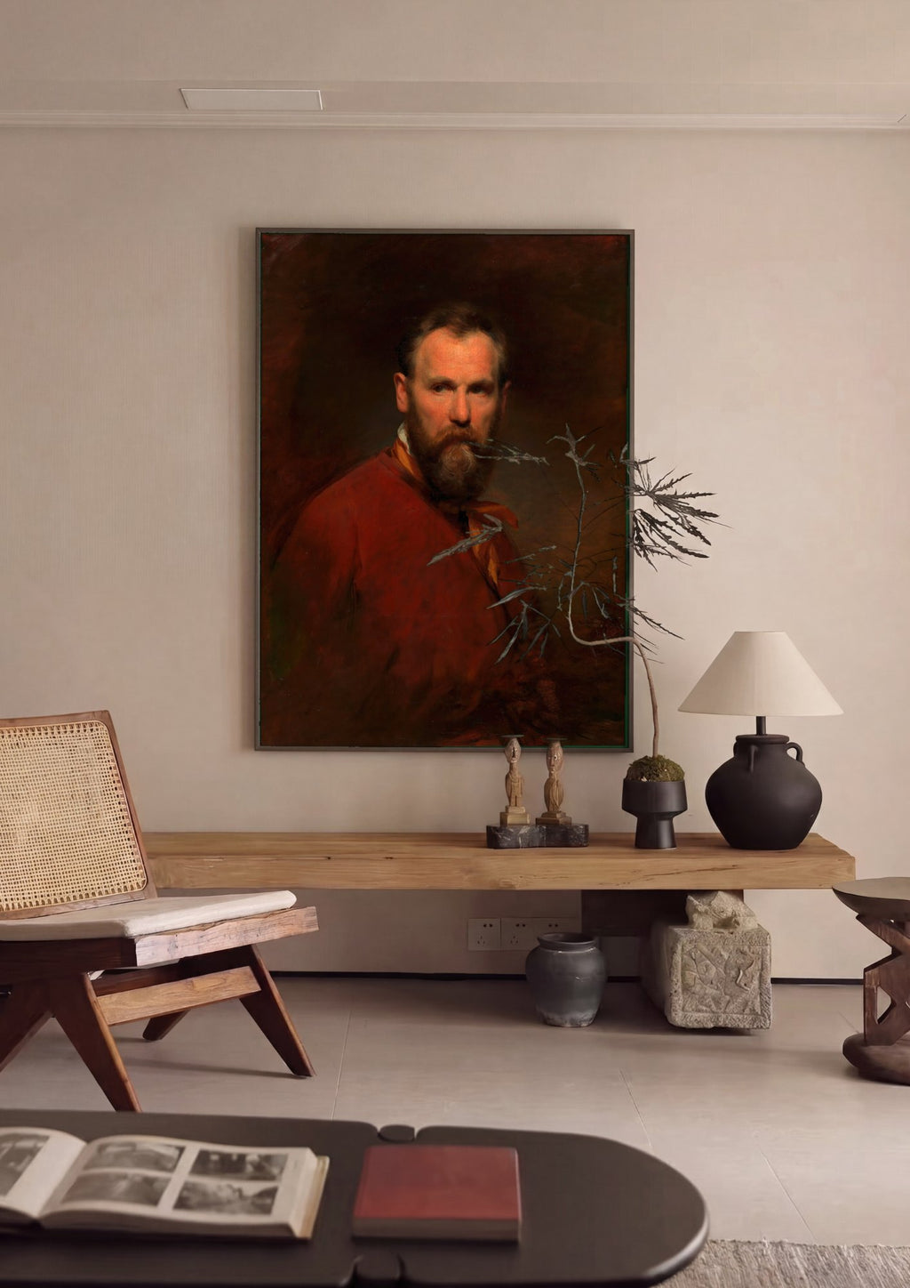 Quadro Decorativo Retrato de Homem Barbado - Amerling em ambiente decorado