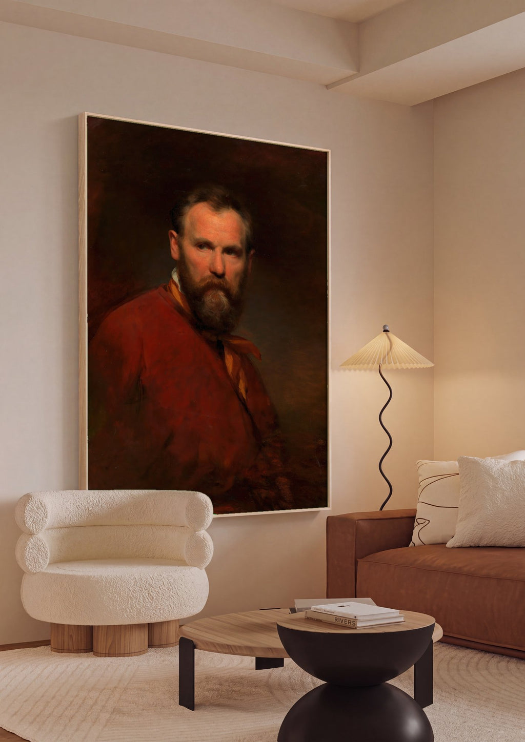 Quadro Decorativo Retrato de Homem Barbado - Amerling em ambiente decorado